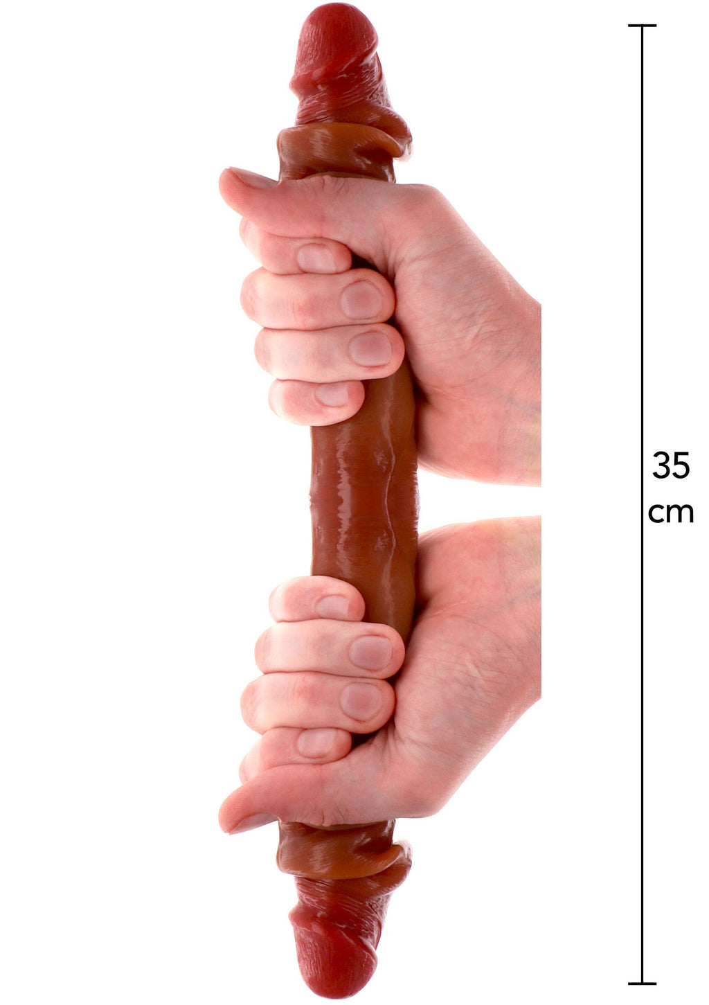 Prepuzio Doppio Dong Silicone 35 cm caramello