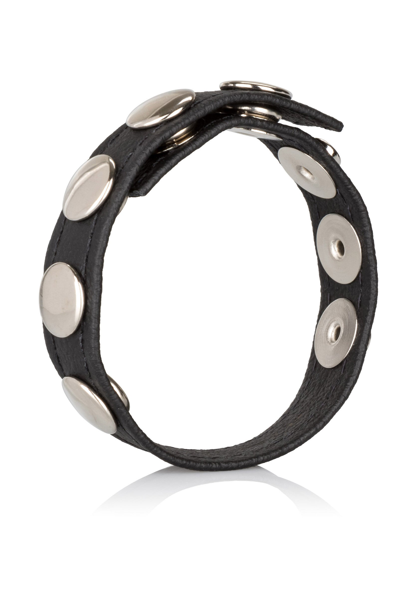 Anello multi-scatto in pelle nero