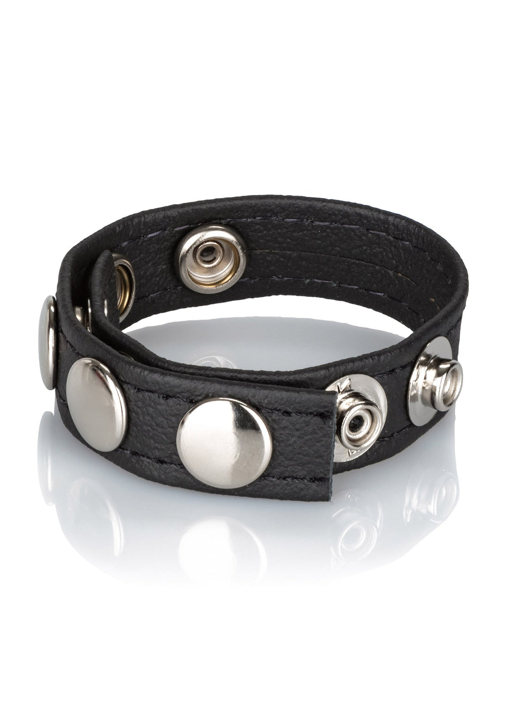 Anello multi-scatto in pelle nero