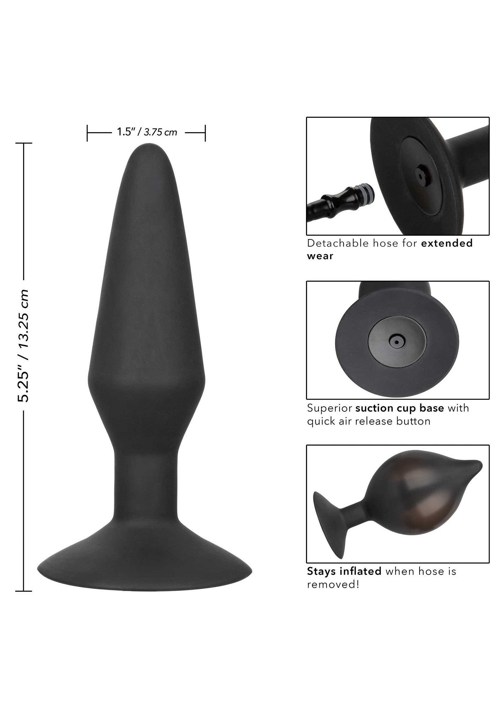 Grande tappo gonfiabile in silicone nero