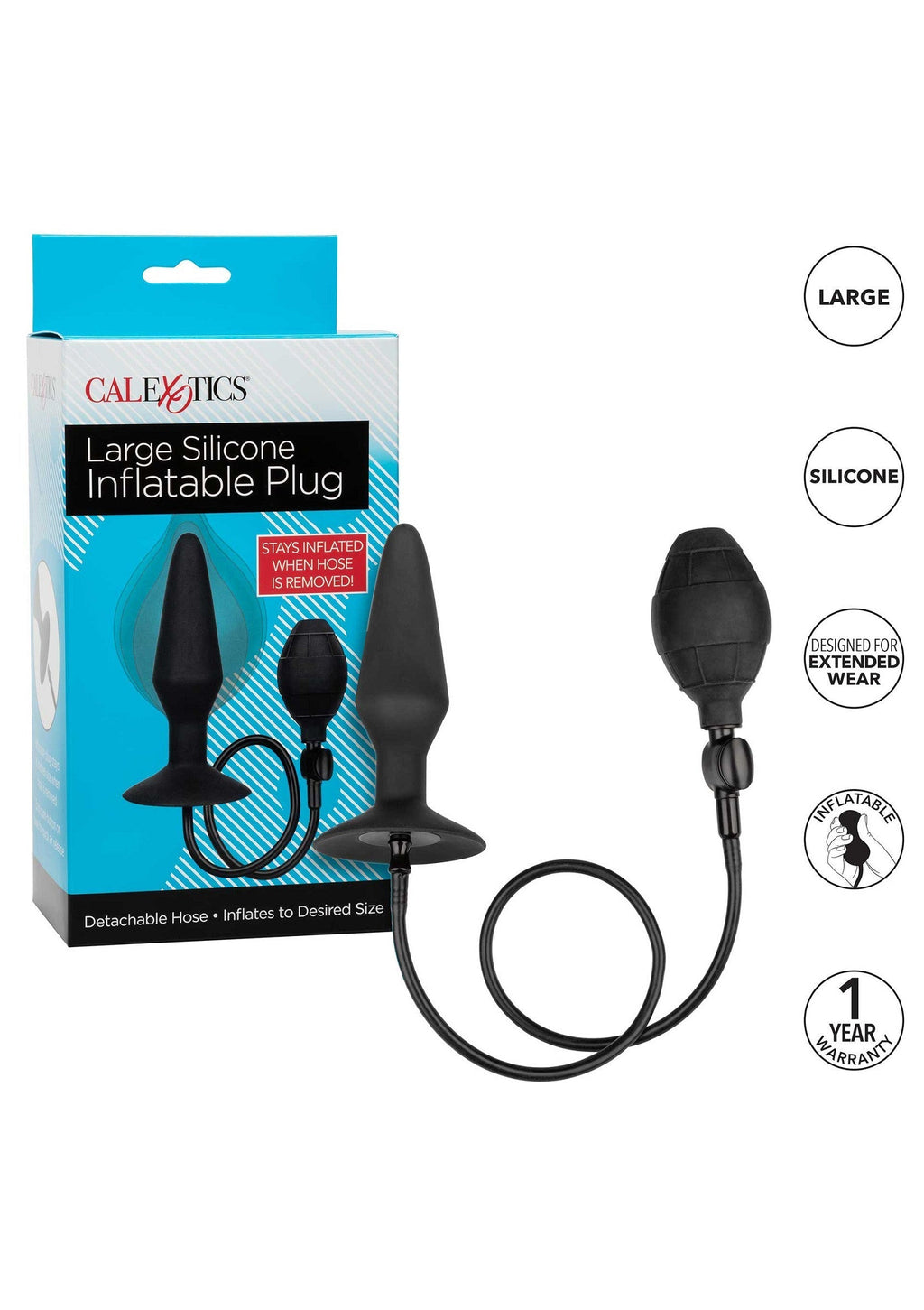 Grande tappo gonfiabile in silicone nero