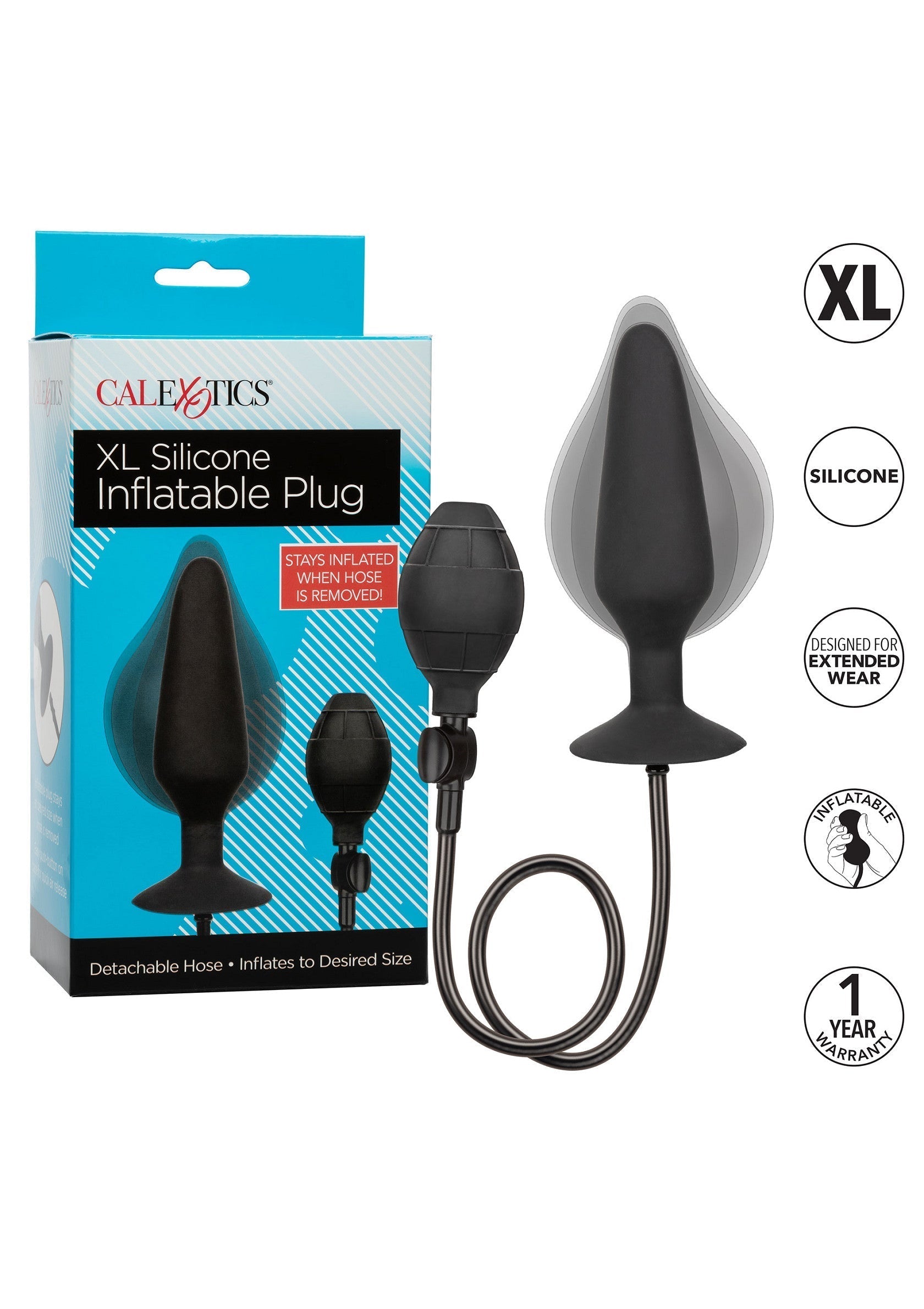 Spina gonfiabile in silicone XL nera