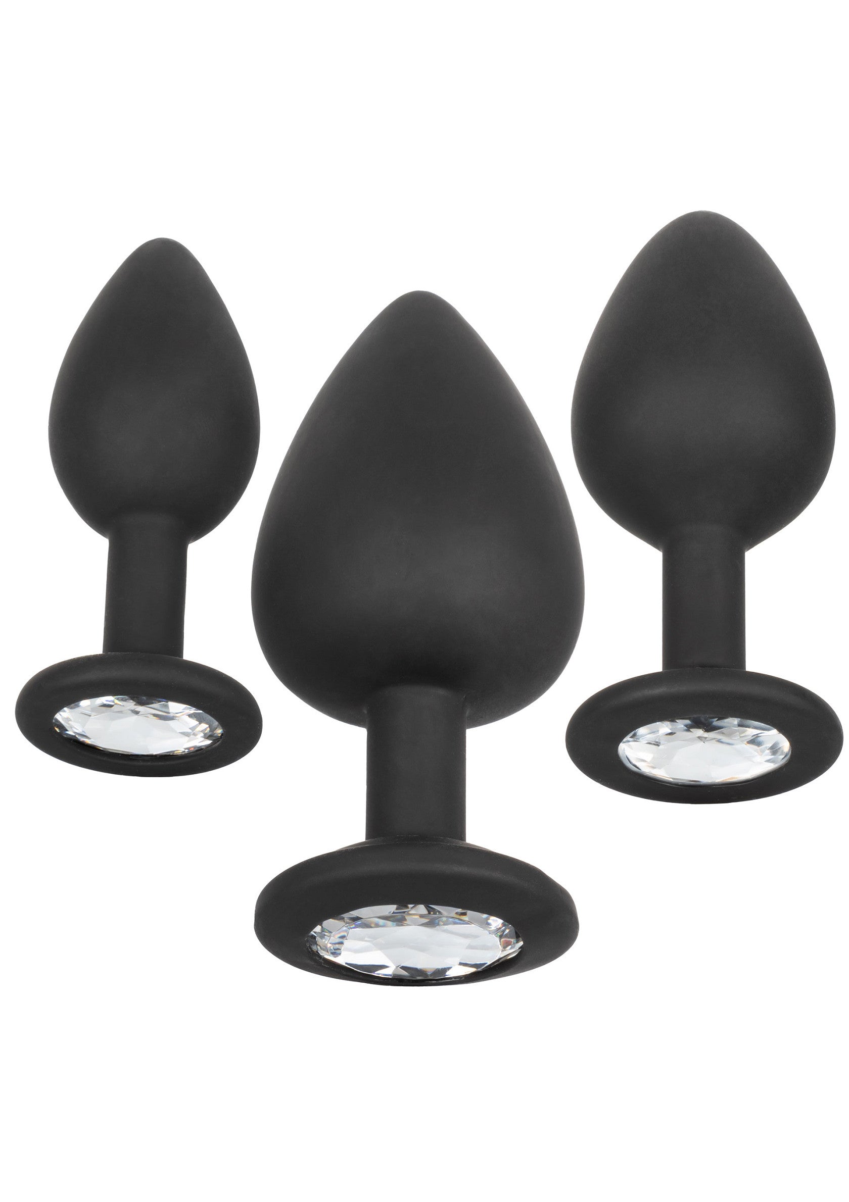 Kit anale in silicone con gemme nere