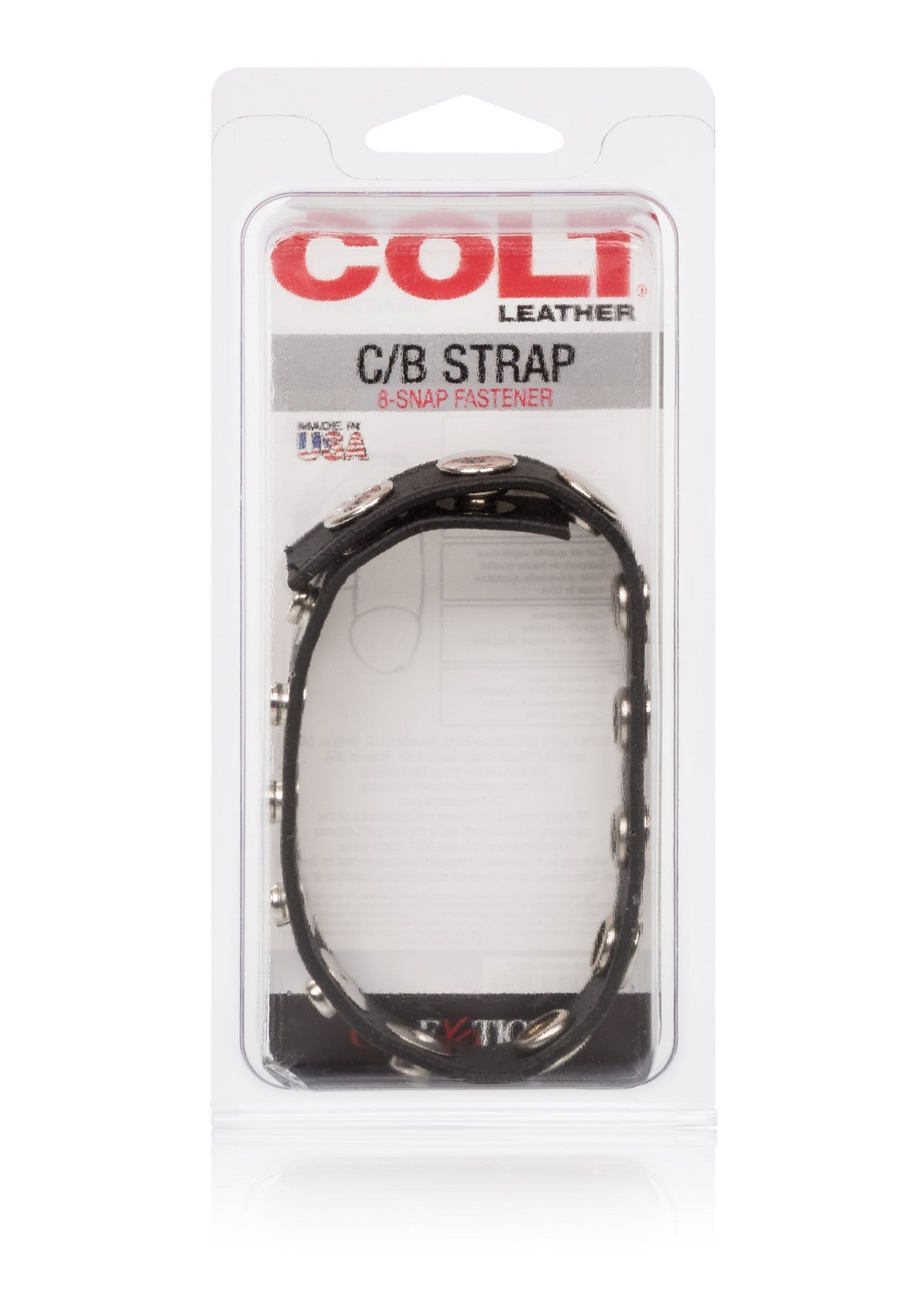 Cinturino in pelle COLT C/B a 8 bottoni automatici nero