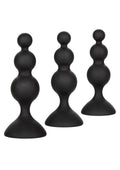 Kit anale con perline in silicone nero