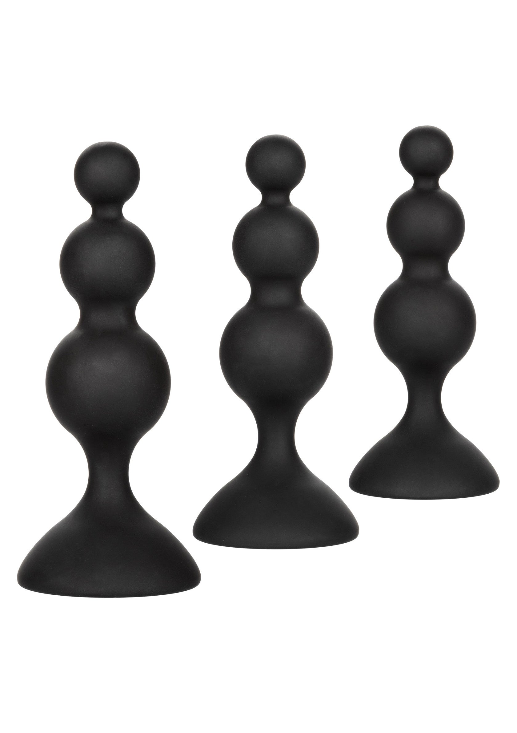 Kit anale con perline in silicone nero