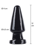 Plug anale con testa conica grande 17 cm nero