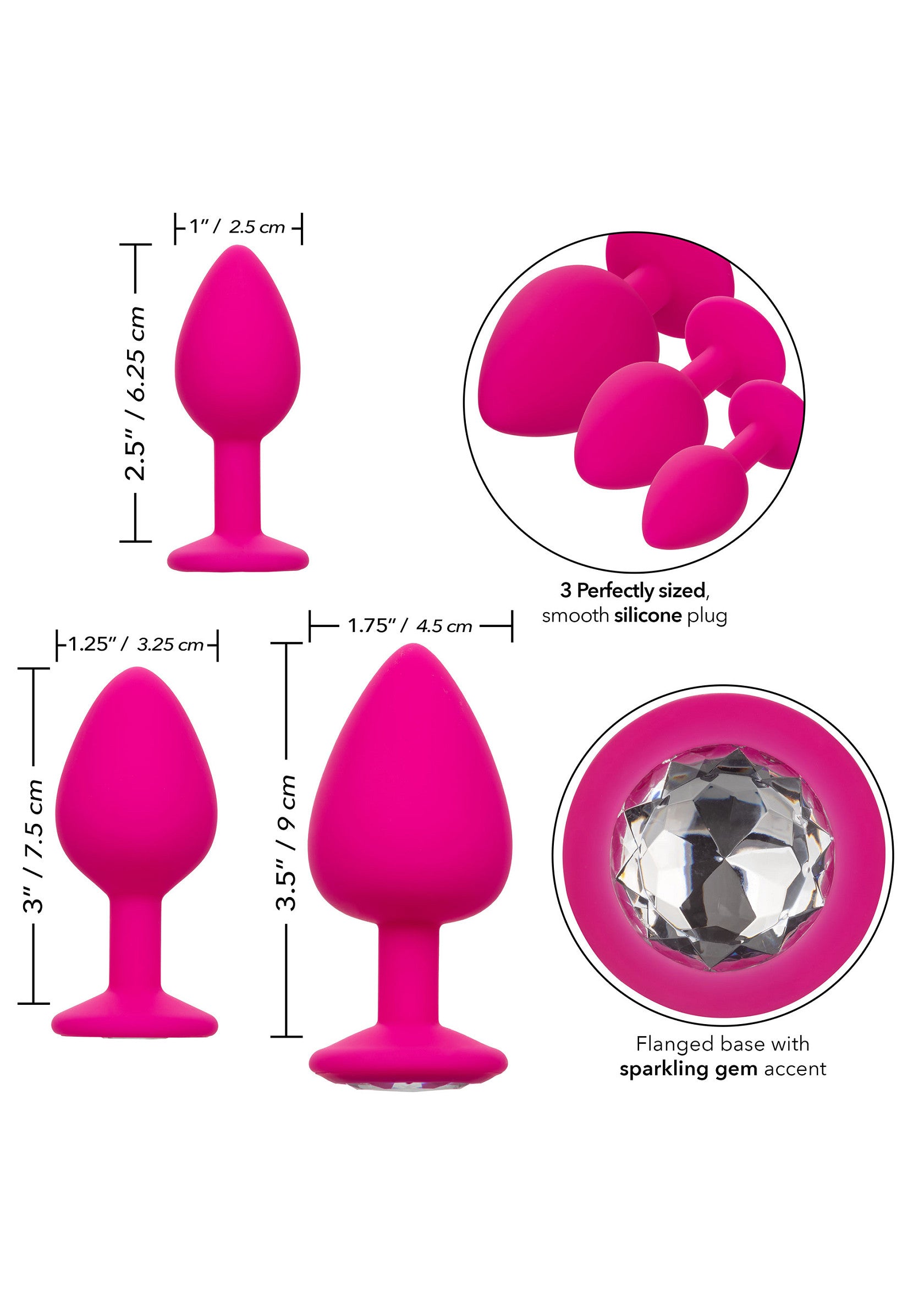 Cheeky Gems 3 pezzi rosa