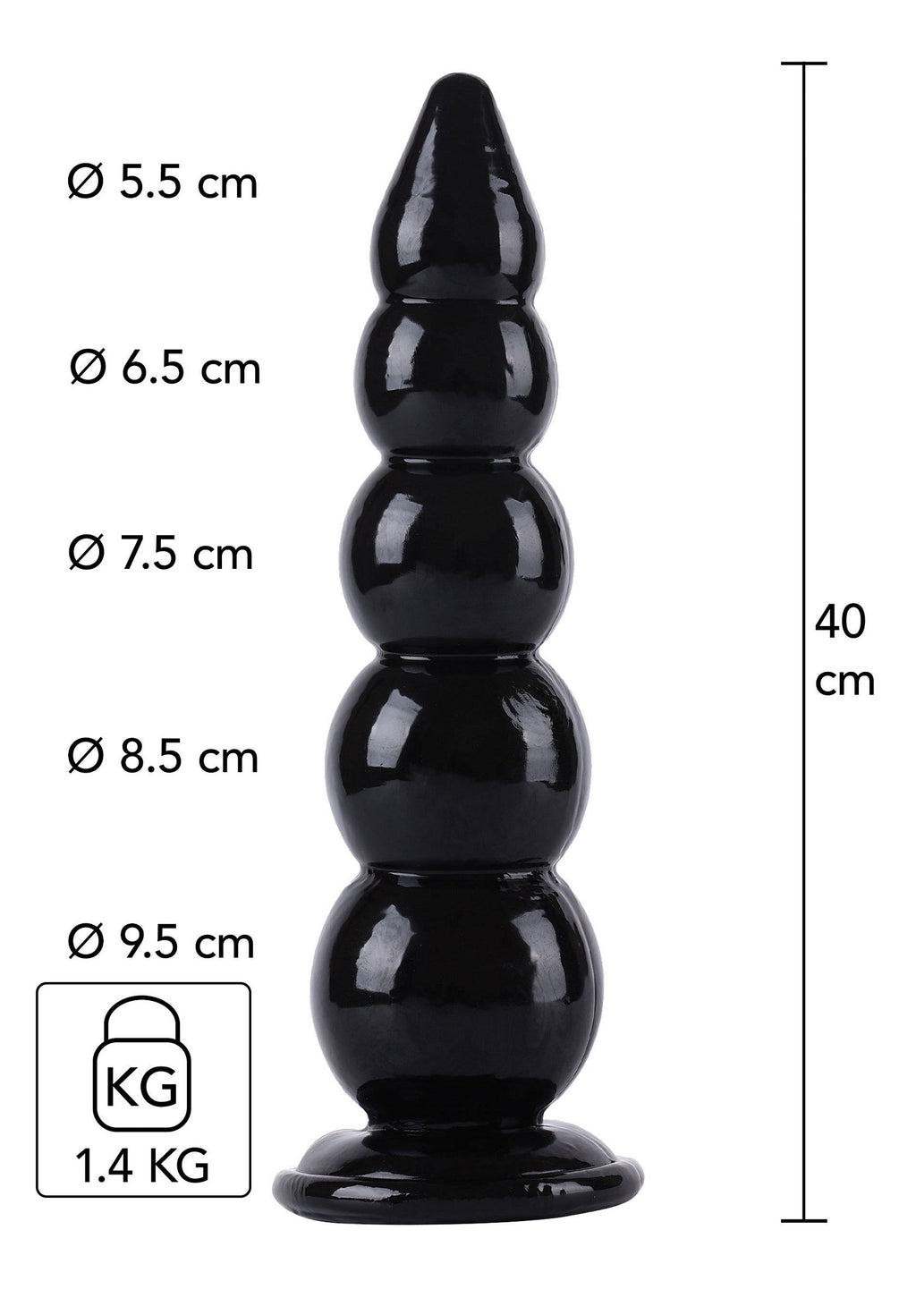 Palline anali 40 cm nere