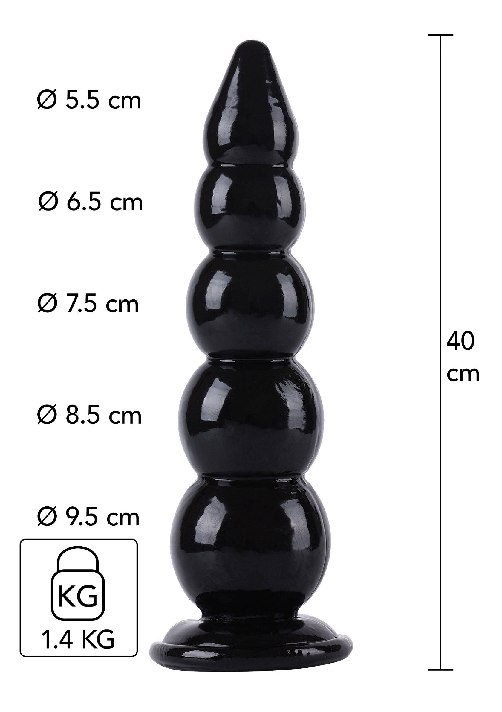 Palline anali 40 cm nere