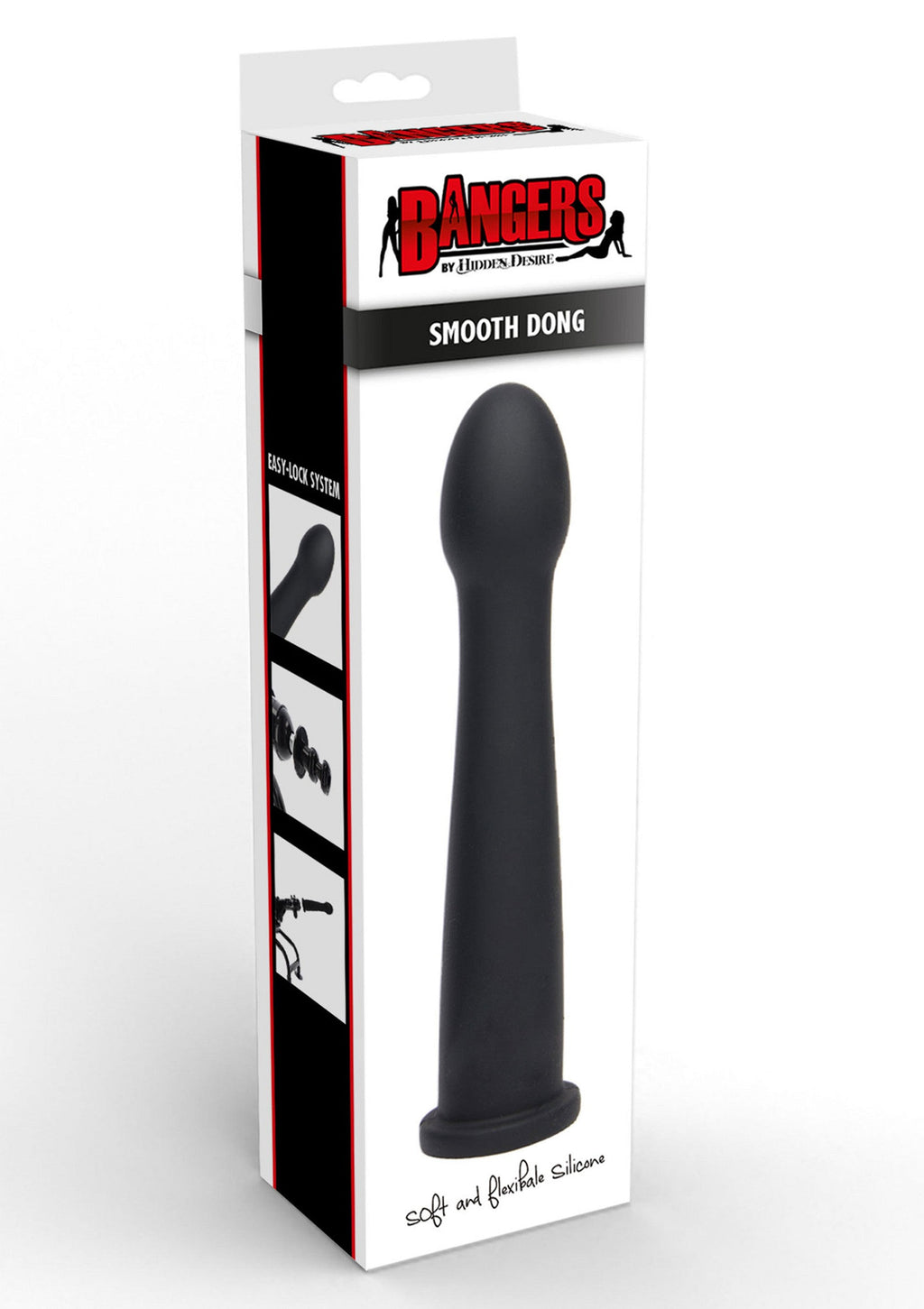 Dildo liscio Easy-Lock 19 cm nero