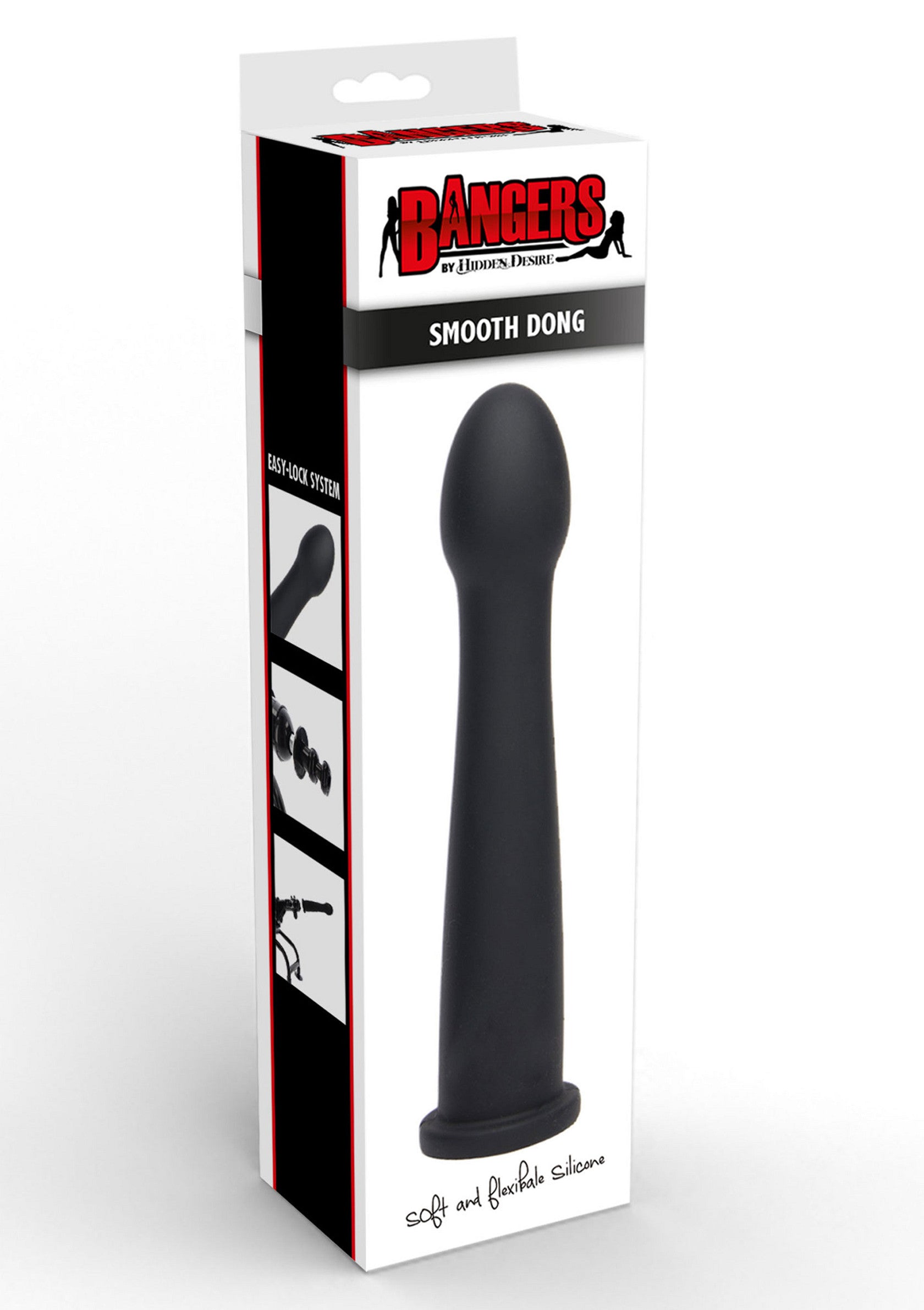 Dildo liscio Easy-Lock 19 cm nero