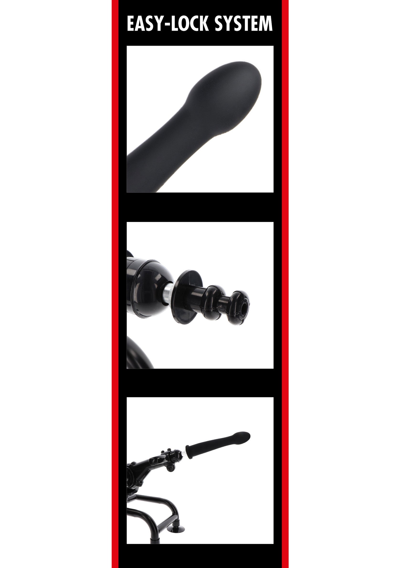 Dildo liscio Easy-Lock 19 cm nero