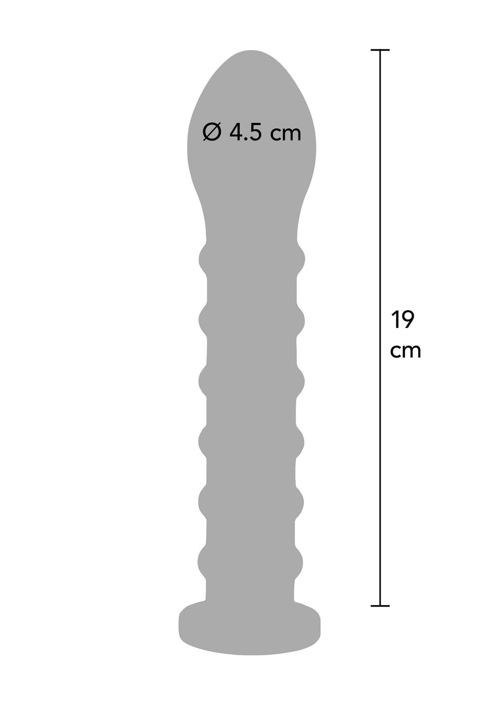 Dildo a coste Easy-Lock 19 cm nero