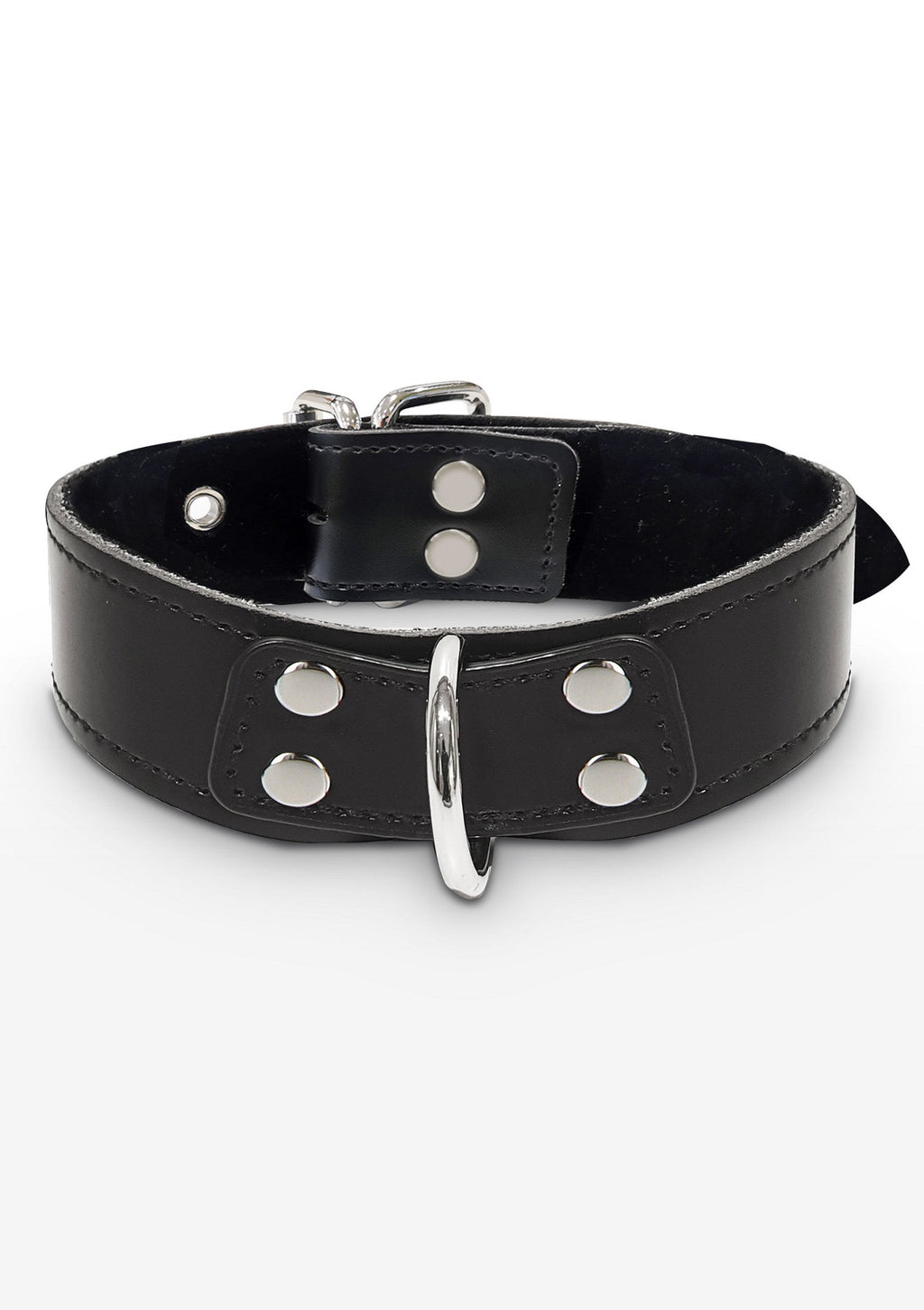 Elegante collare con anello a D nero