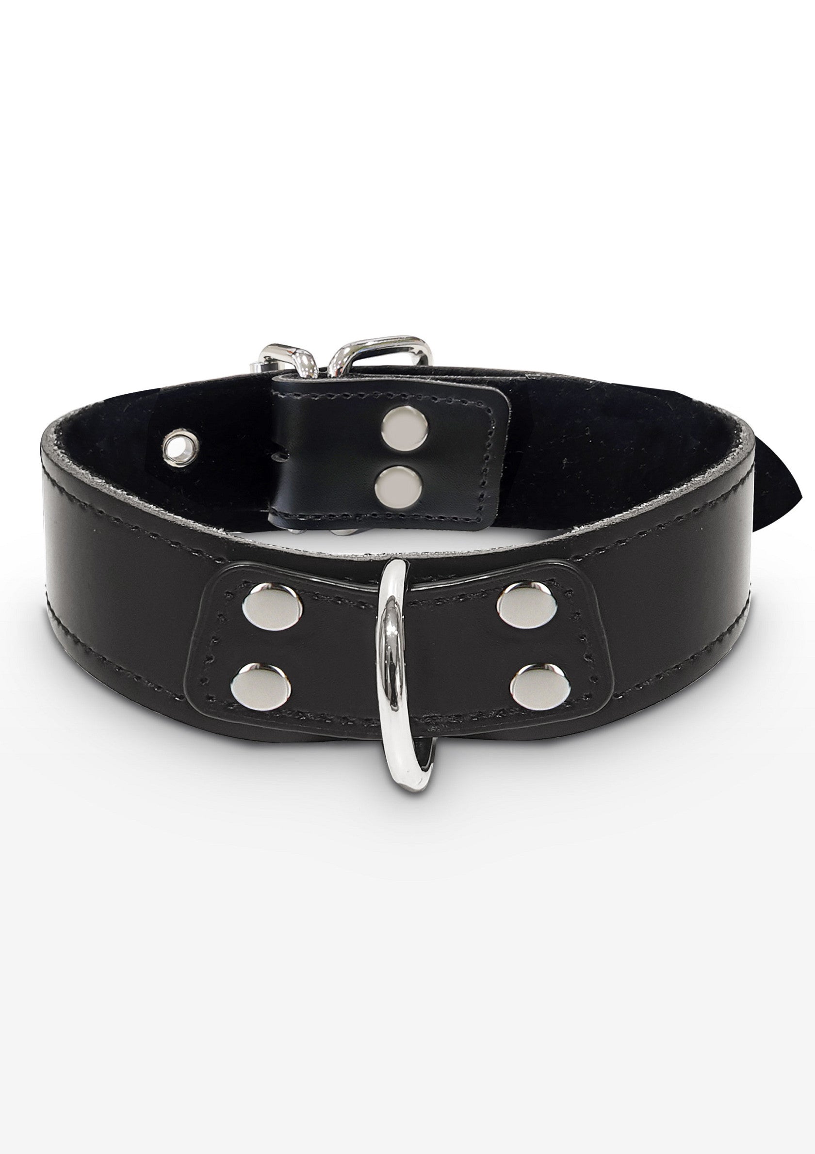 Elegante collare con anello a D nero