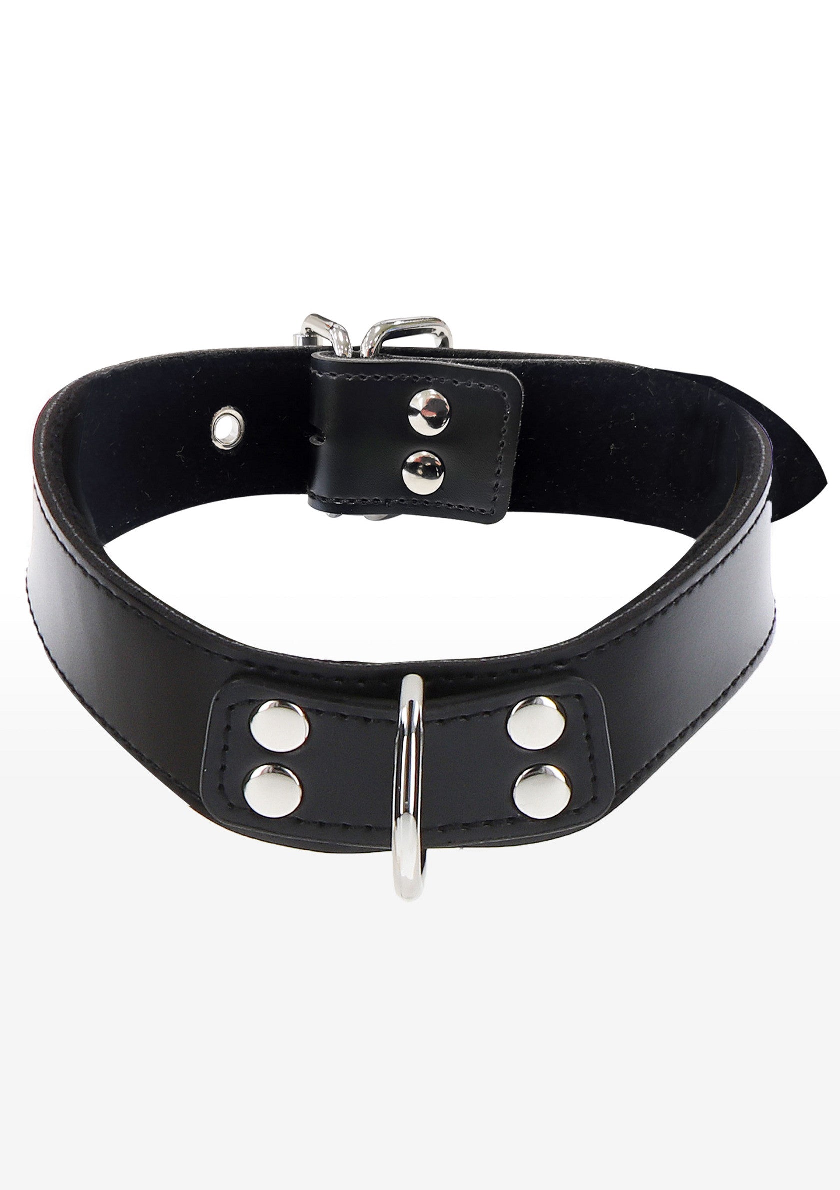 Elegante collare con anello a D nero