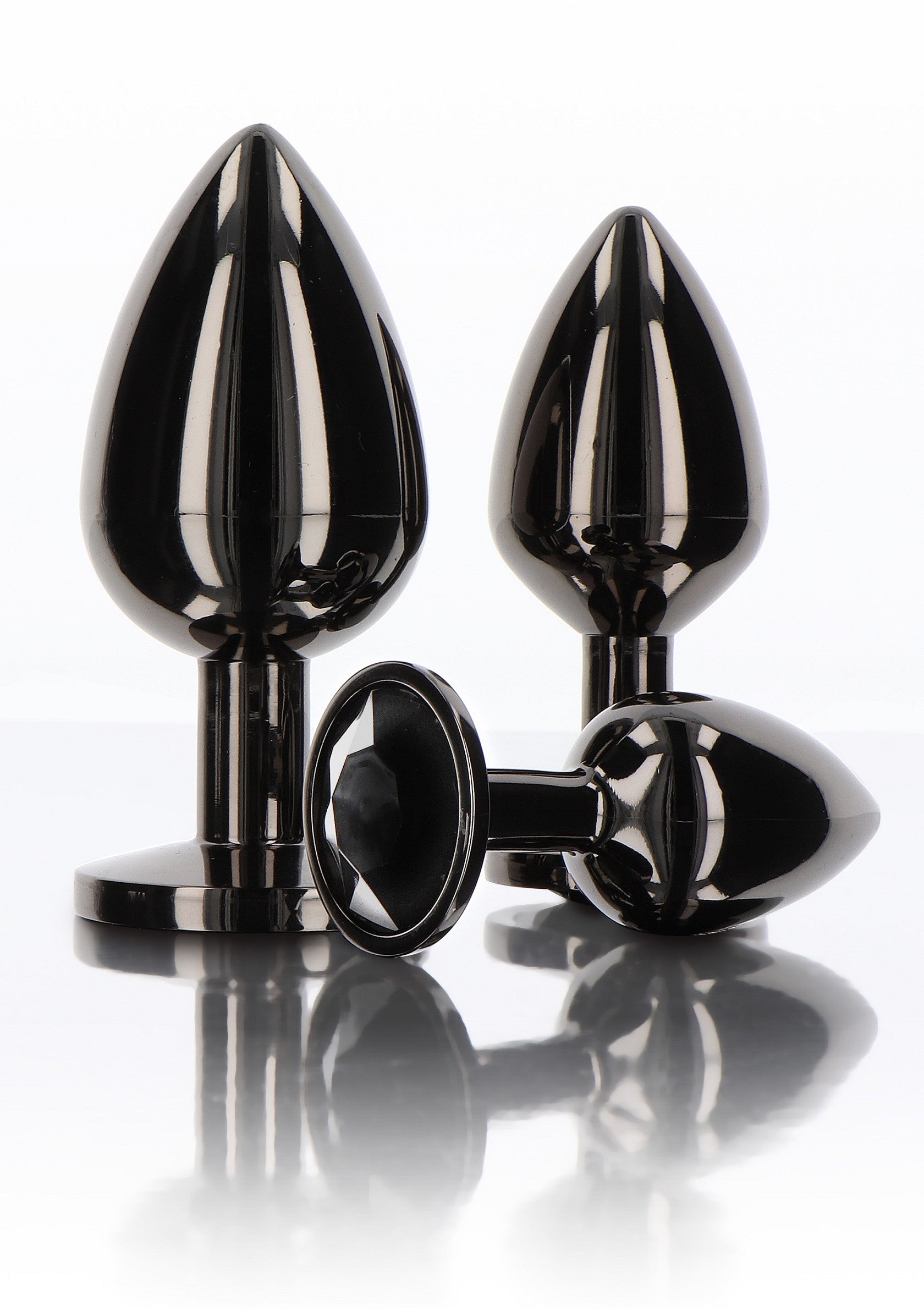 Plug anale con gioiello di diamante M nero