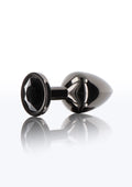 Plug anale con gioiello di diamante L nero