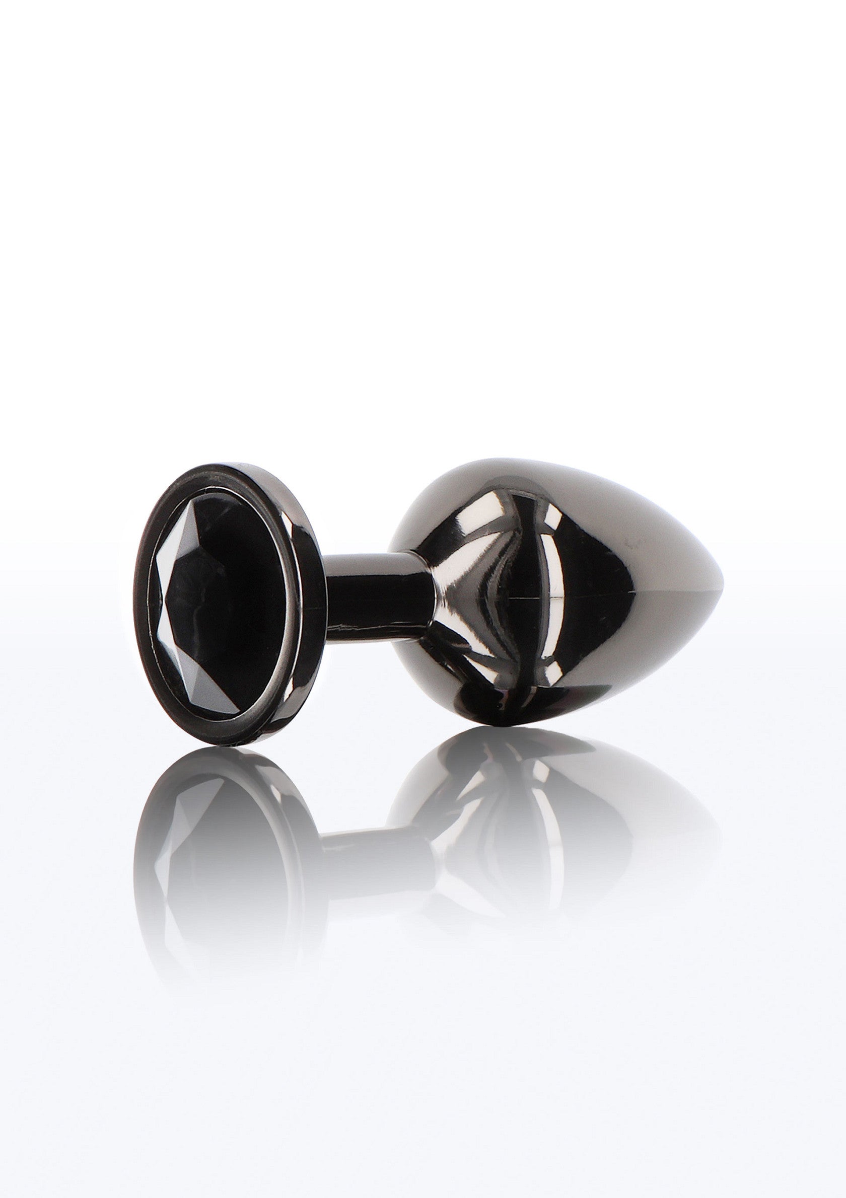 Plug anale con gioiello di diamante L nero