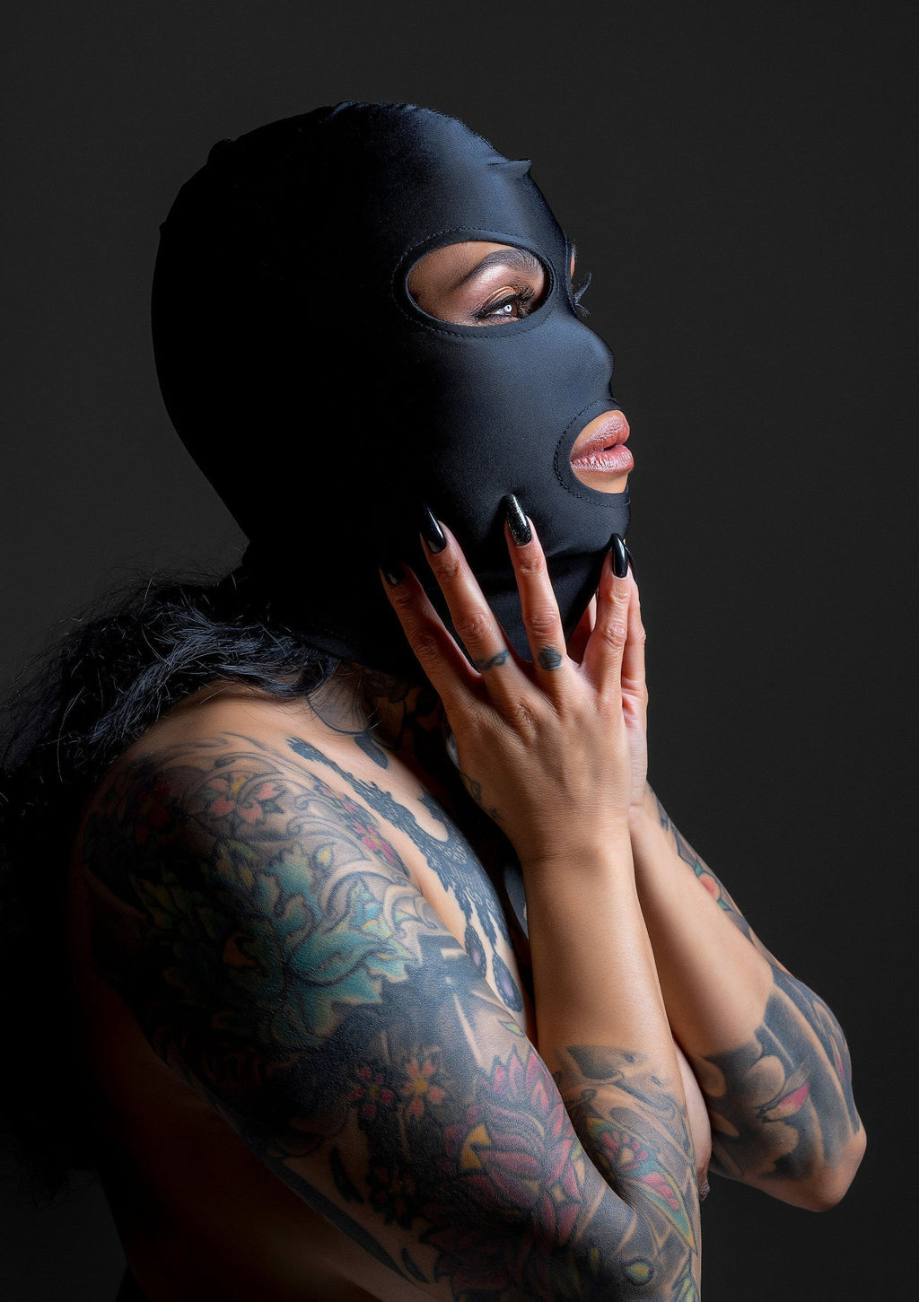 Cappuccio in spandex nero