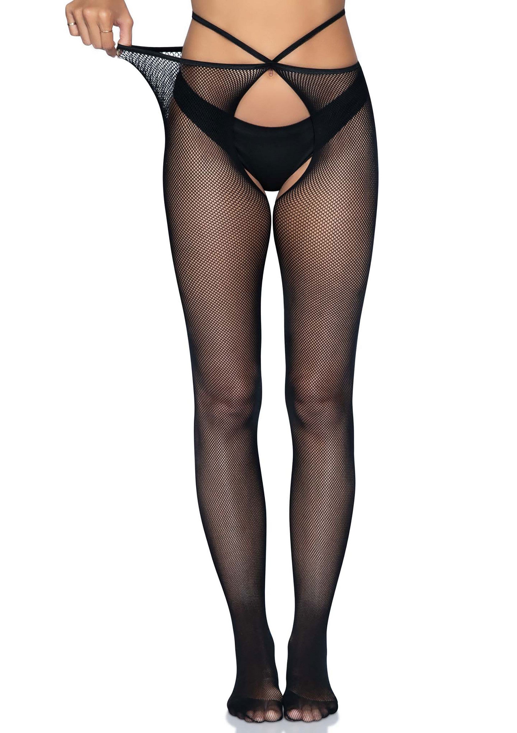 Collant senza cavallo Micronet Strappy nero