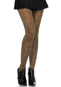 Collant velato luccicante in lurex nero