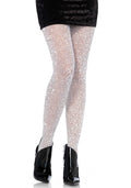 Collant velato luccicante in lurex argento