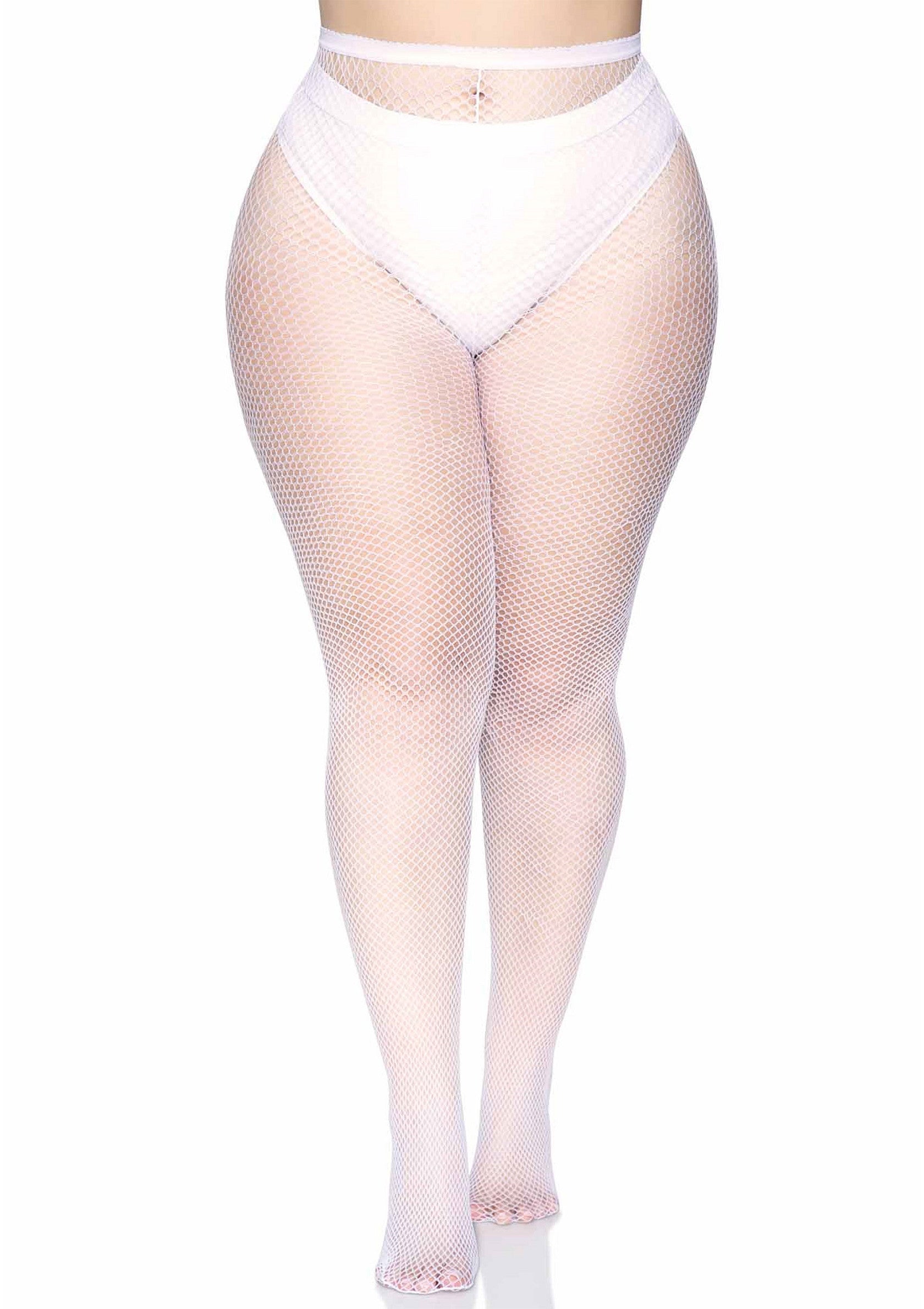 Collant a rete Plus bianco