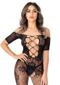 Bodystocking nero con spalle scoperte