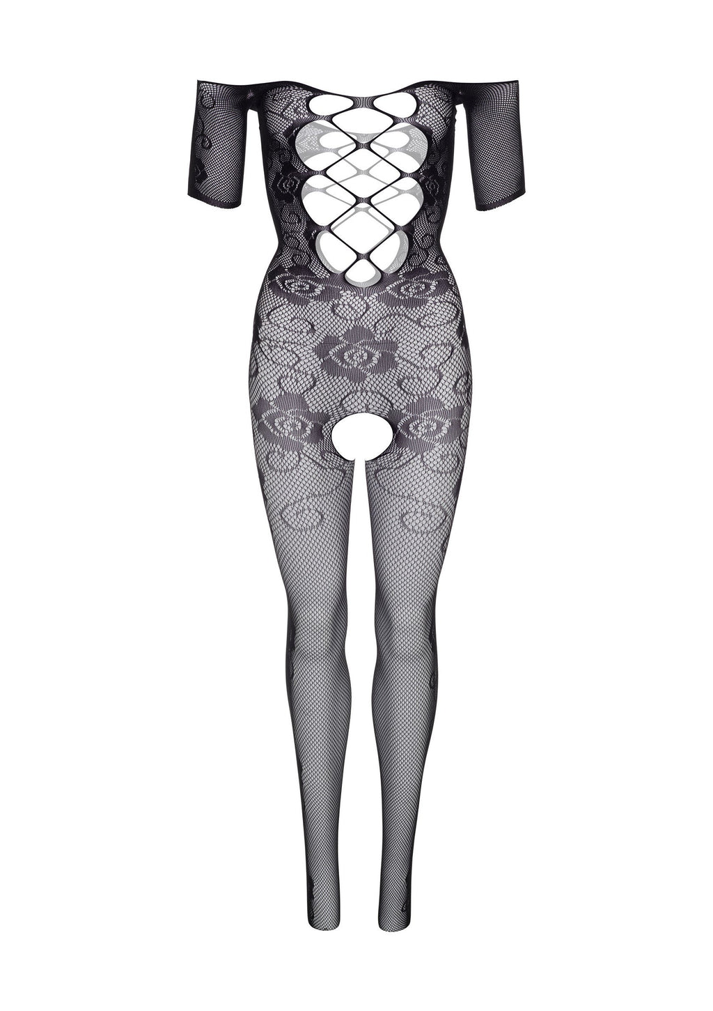 Bodystocking nero con spalle scoperte