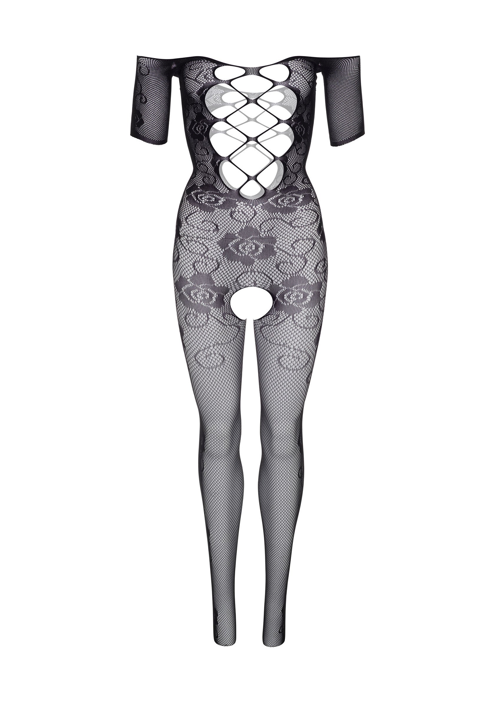 Bodystocking nero con spalle scoperte