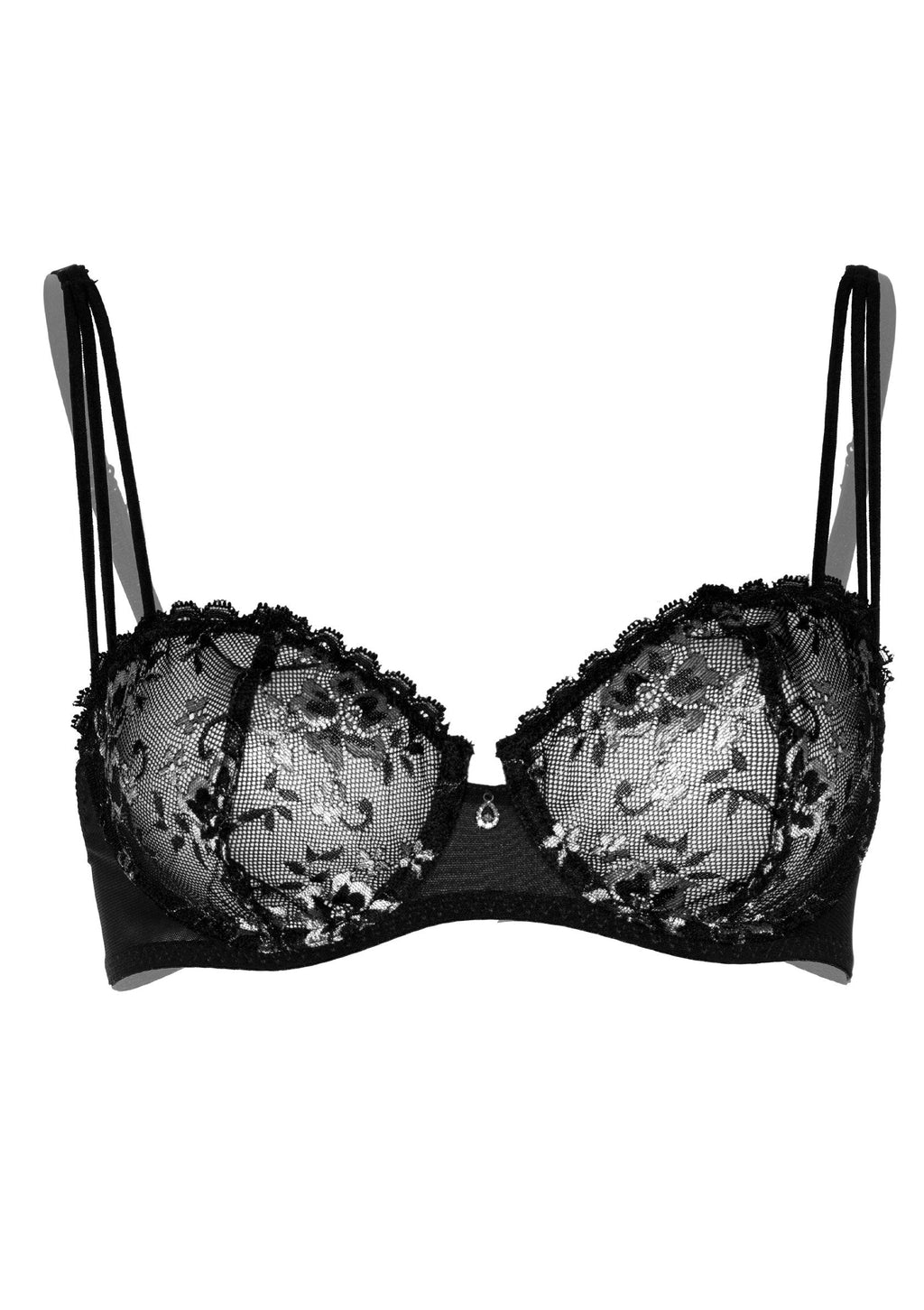 Reggiseno in pizzo nero molto sexy senza fodera