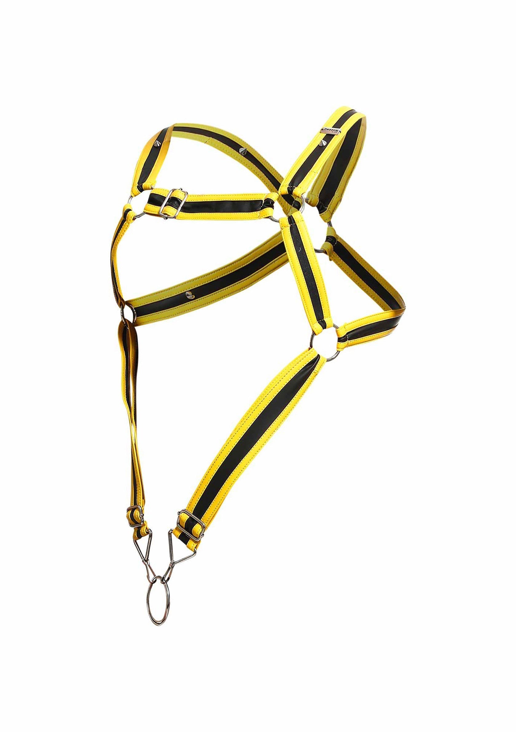 DNGEON Cross Cockring Harness giallo