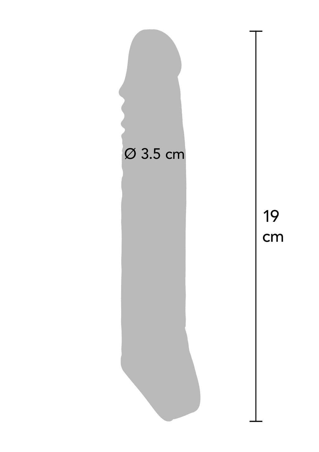 Manicotto di prolunga in TPE grande 19 cm trasparente