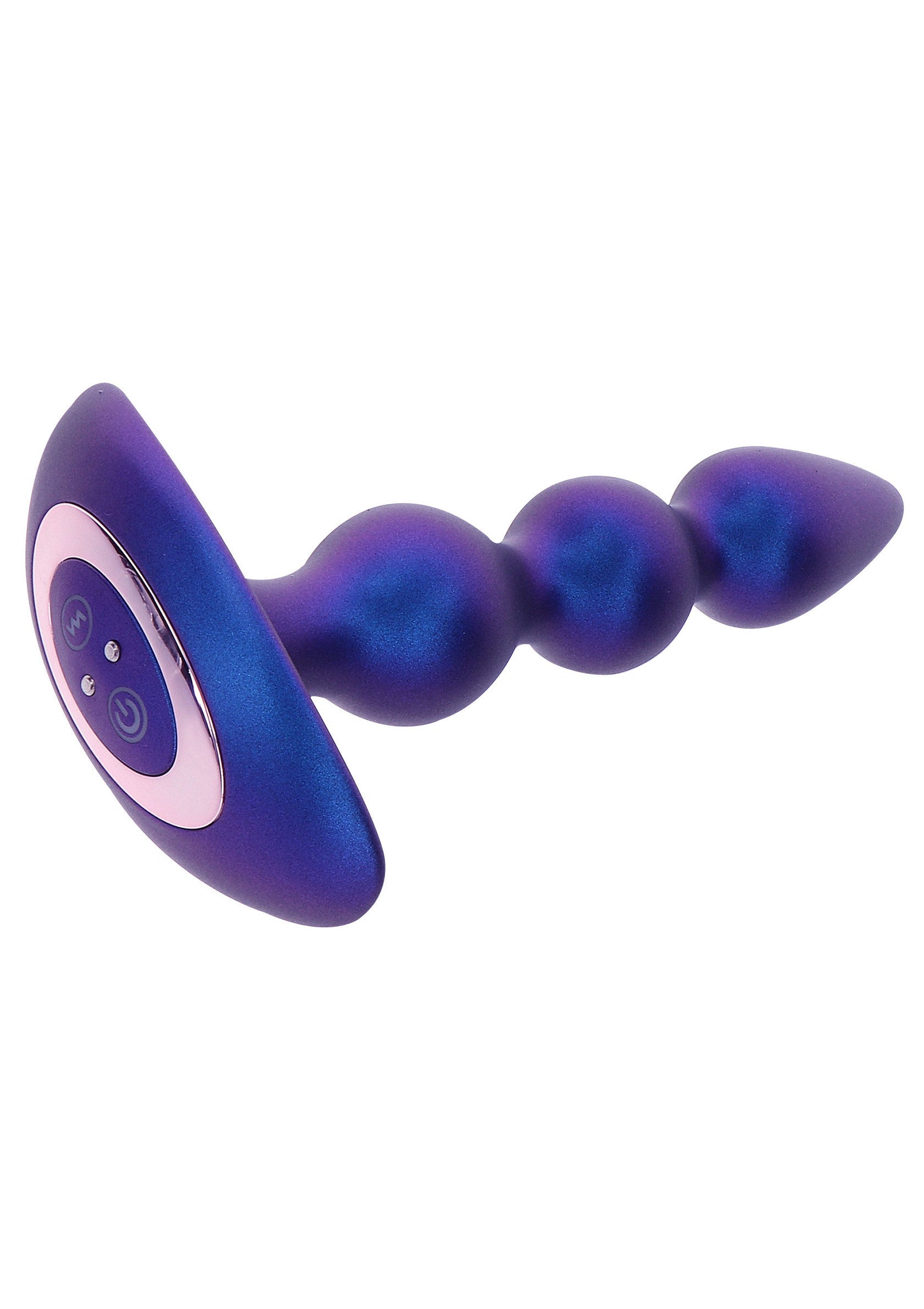Il tappo anale vibrante con perline audaci blu