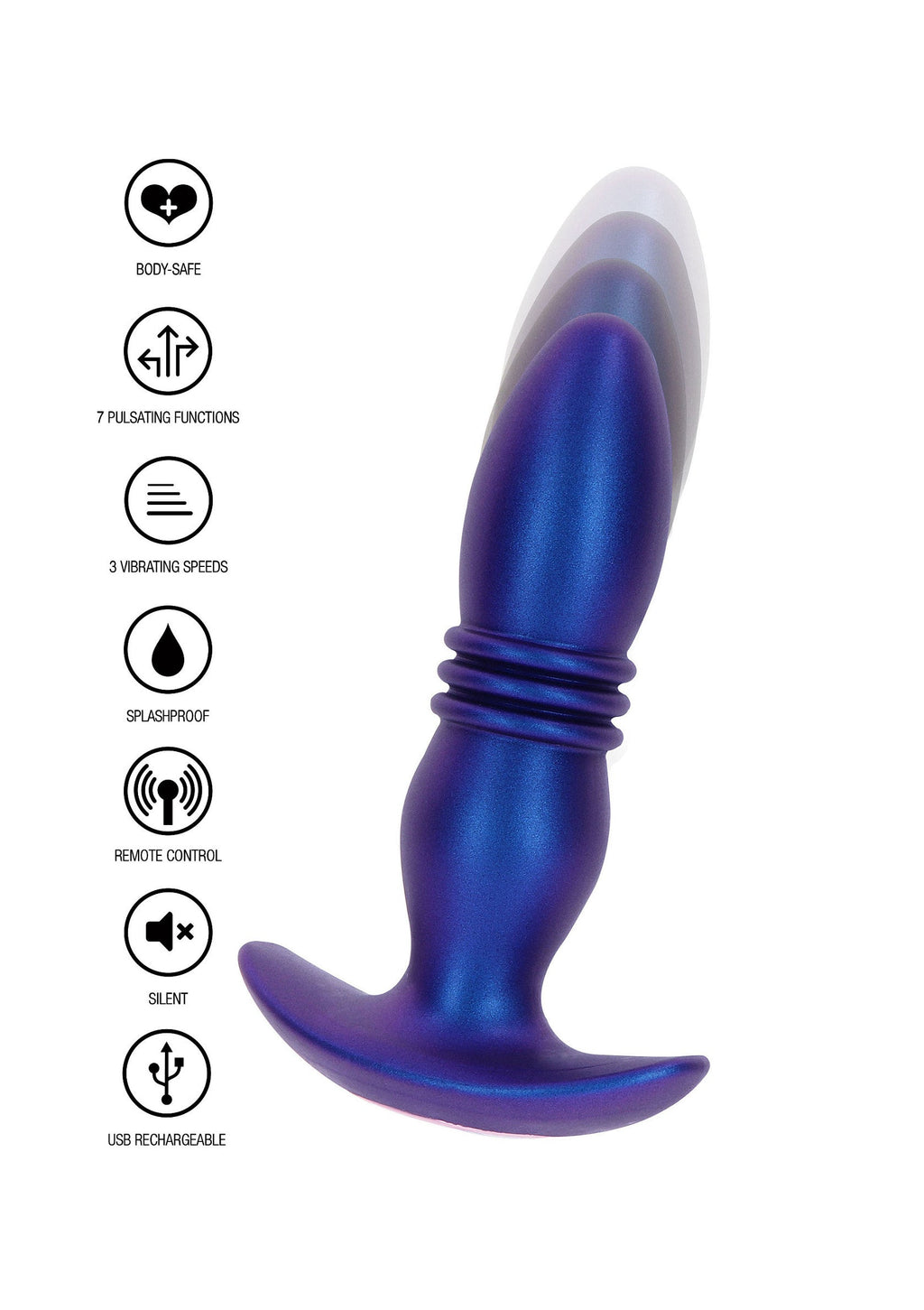 Il plug vibrante Tough Thrusting blu