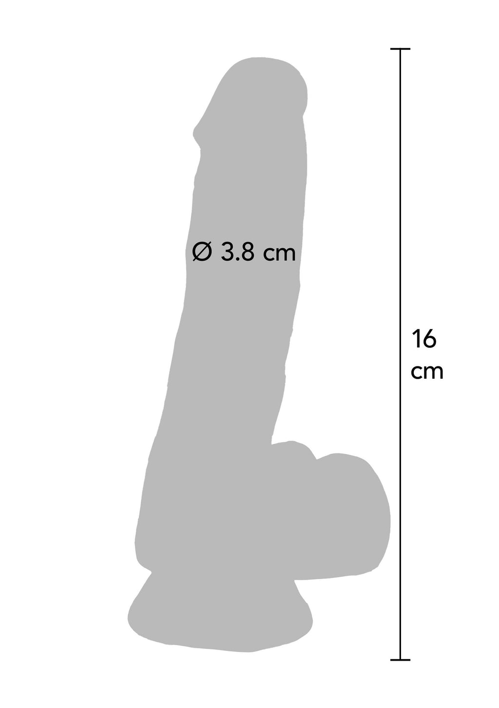 Dildo trasparente in TPE da 16 cm