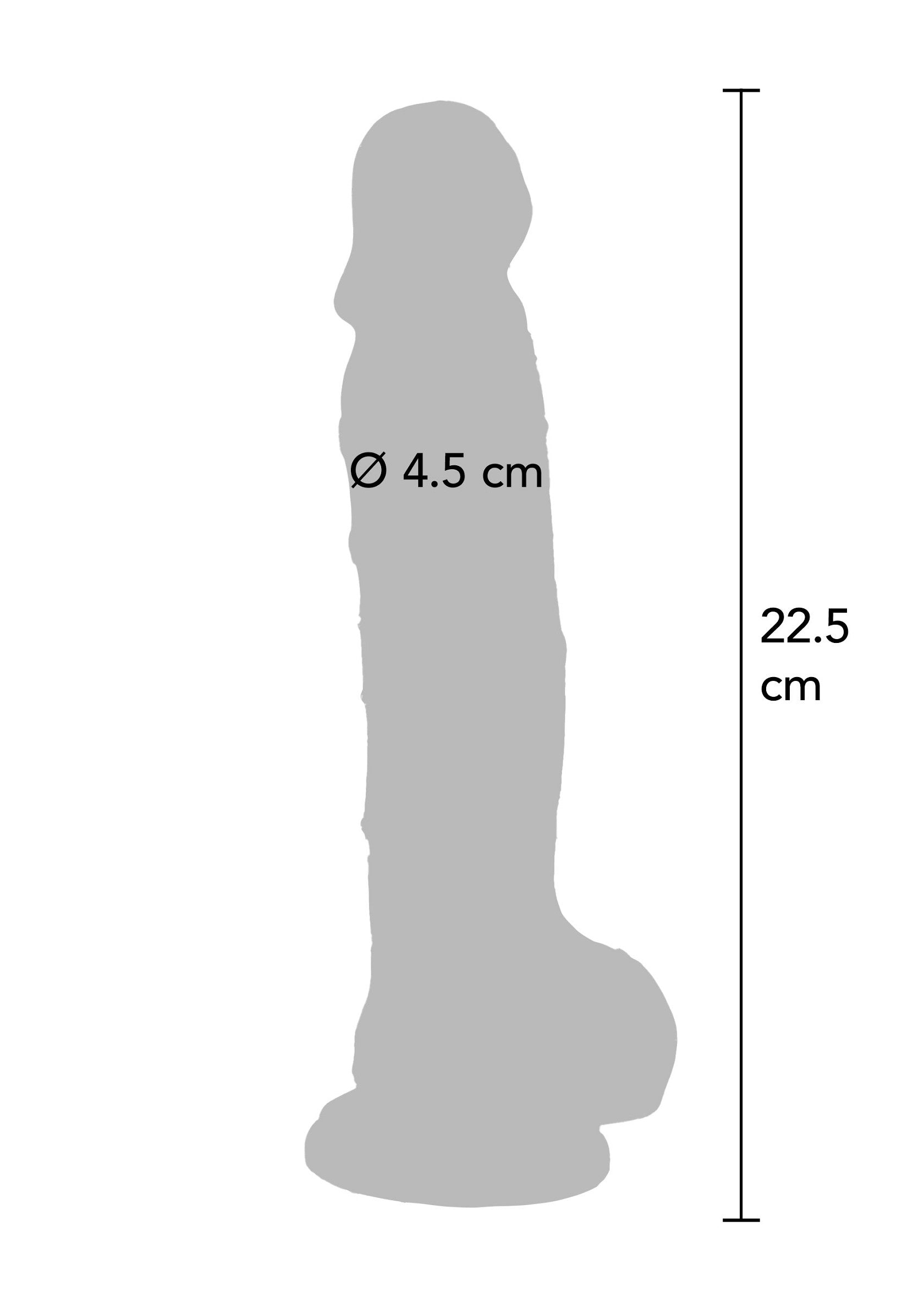 Dildo trasparente in TPE 22,5 cm trasparente