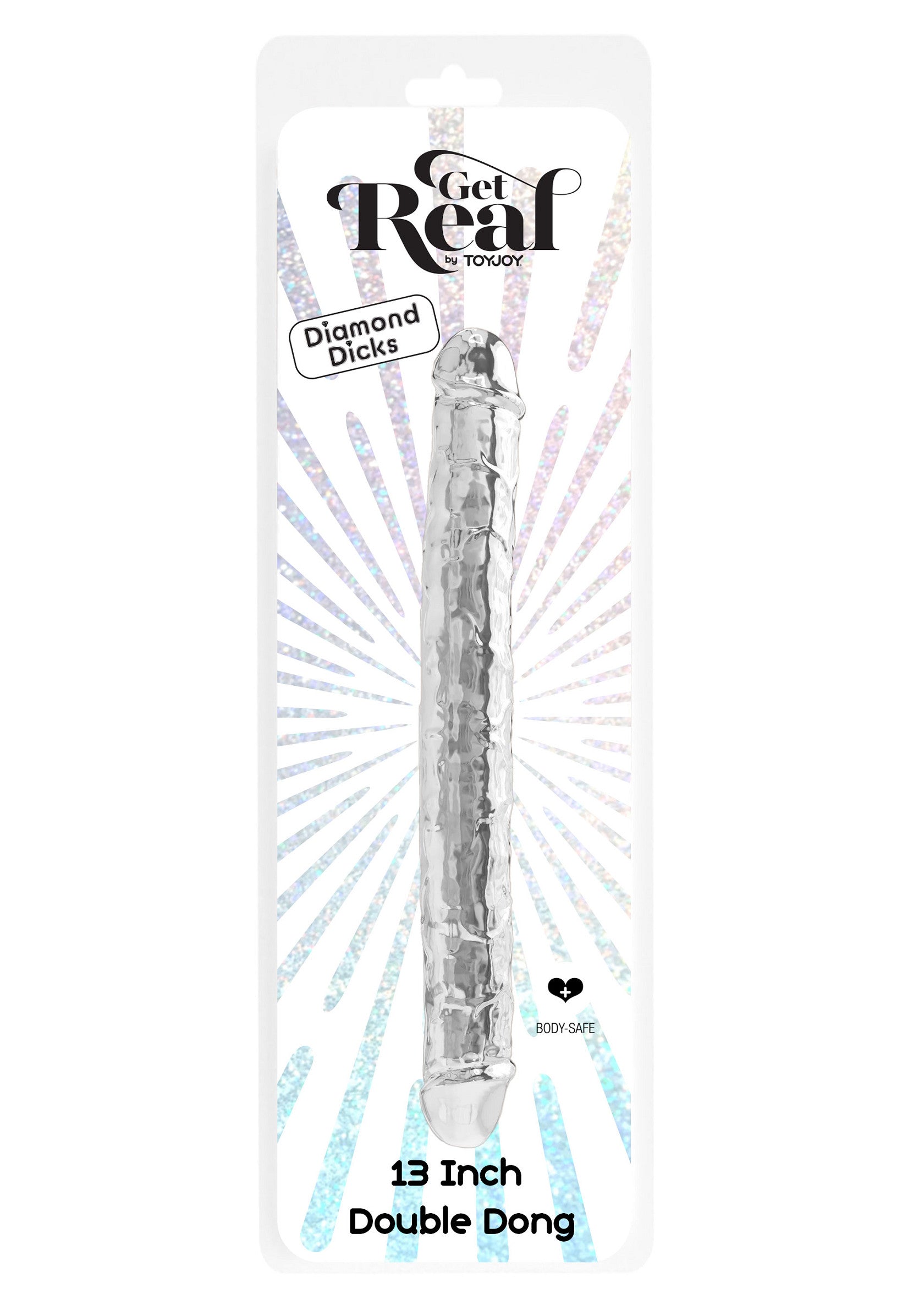 Doppio Dong trasparente in TPE da 34,5 cm