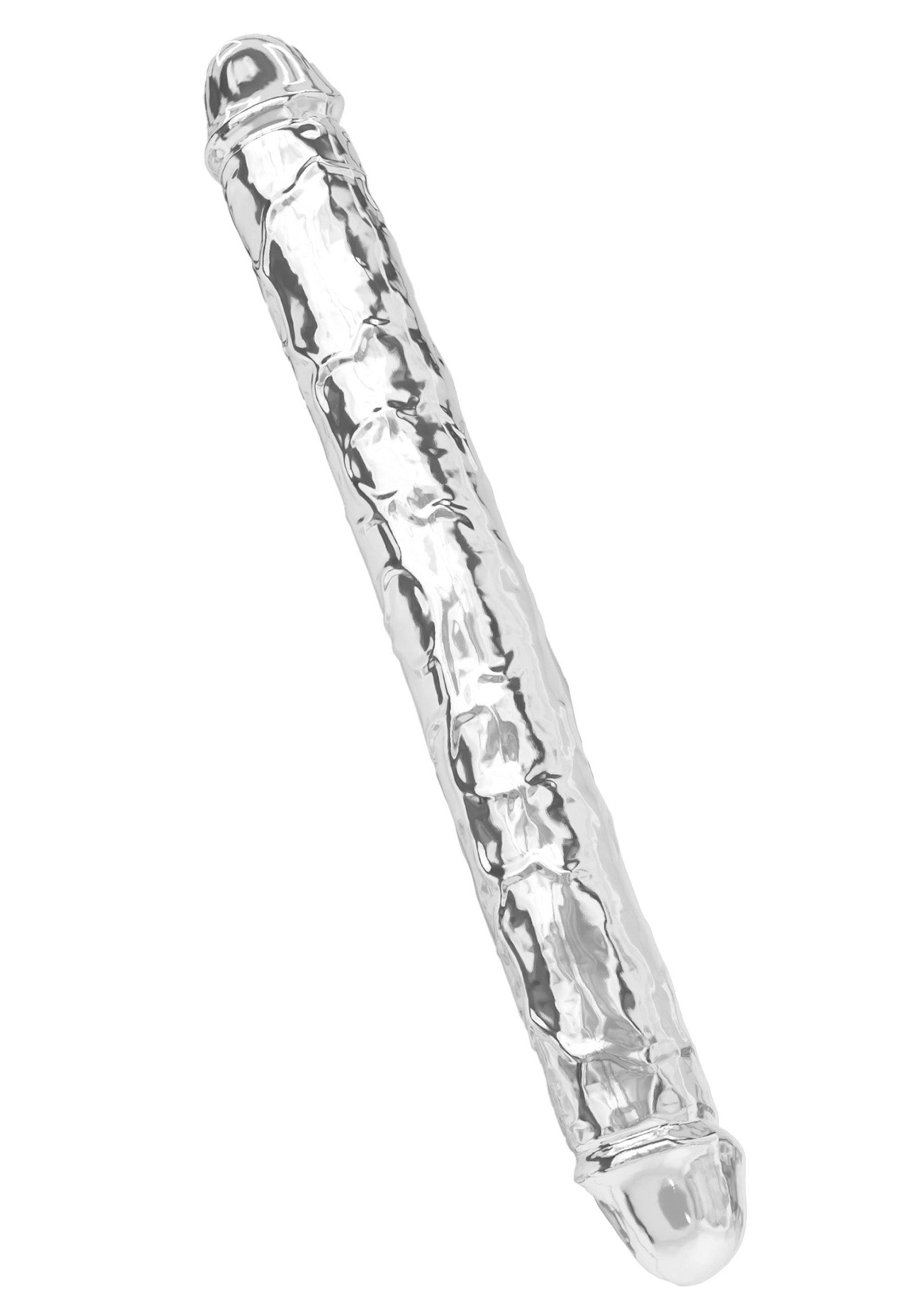 Doppio Dong trasparente in TPE da 34,5 cm