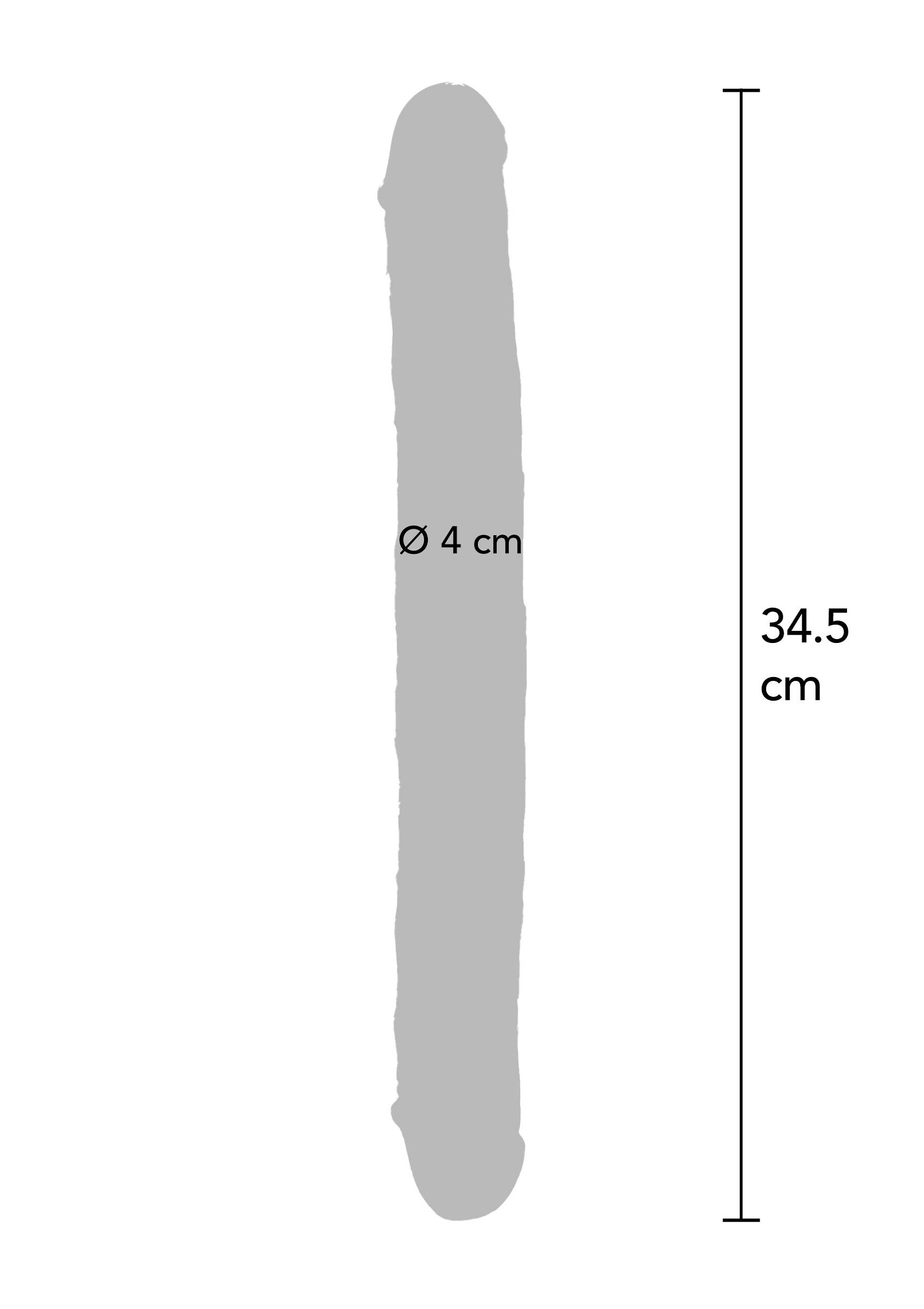Doppio Dong trasparente in TPE da 34,5 cm