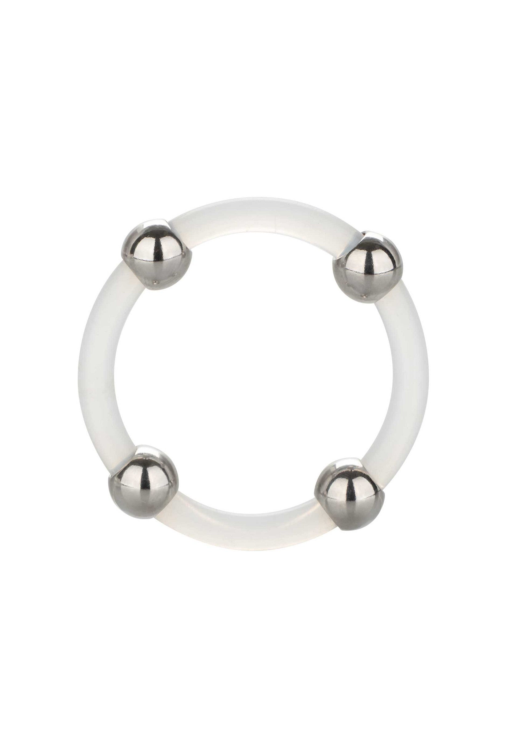 Anello in silicone con perline in acciaio L trasparente