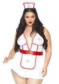 Babydoll bianco da infermiera del turno di notte per il gioco di ruolo