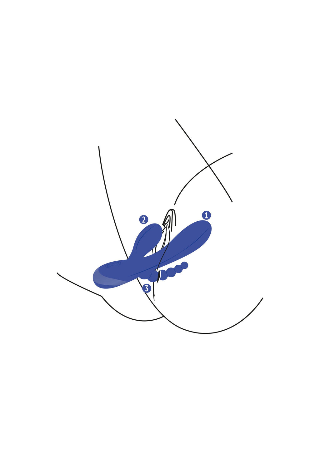 Vibratore Triple Love blu
