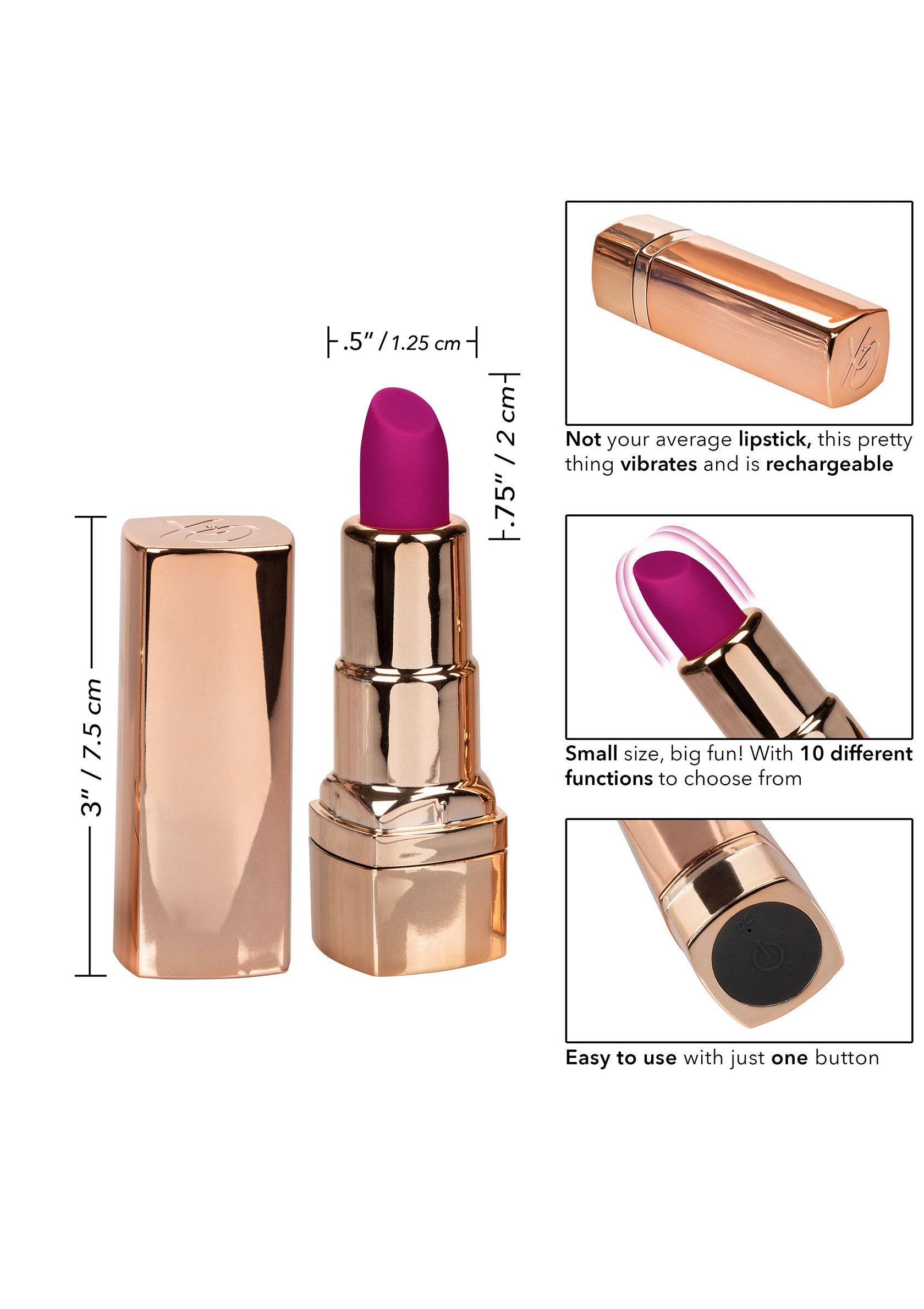 Rossetto Hide & Play ricaricabile viola