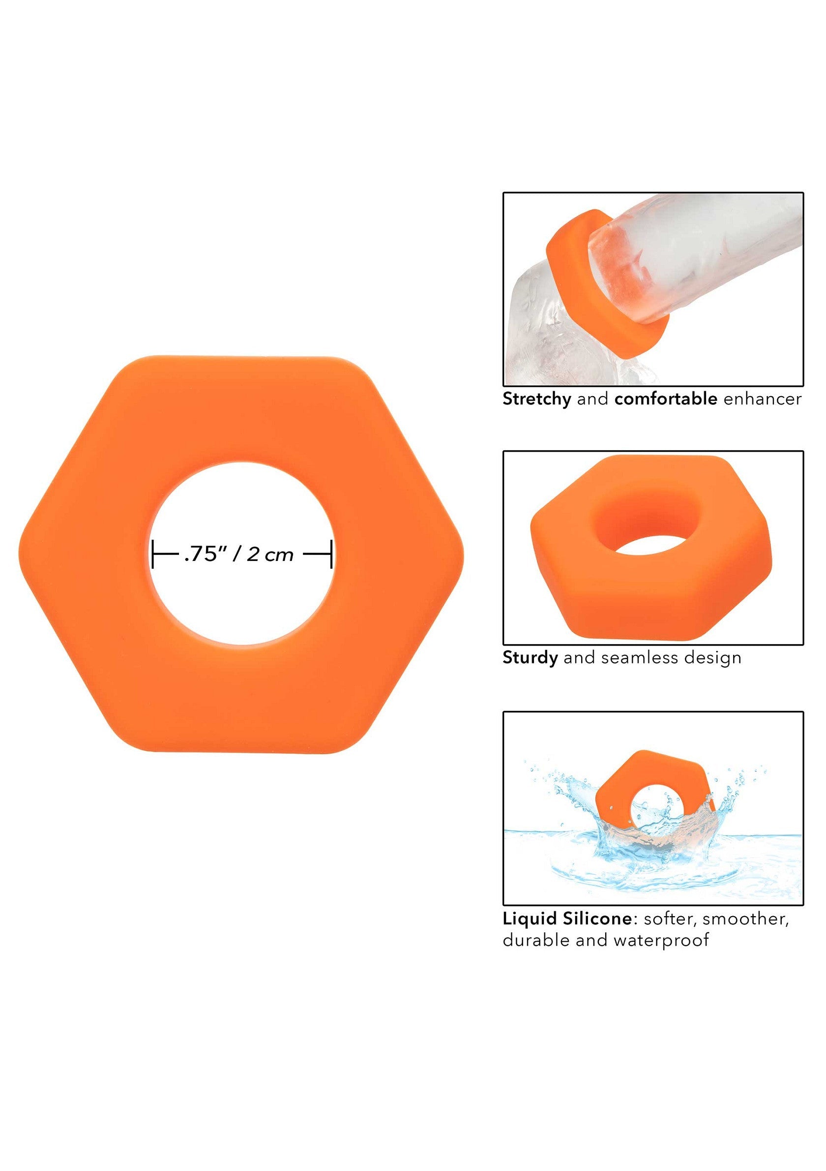 Alpha Prolong Sexagon Ring arancione