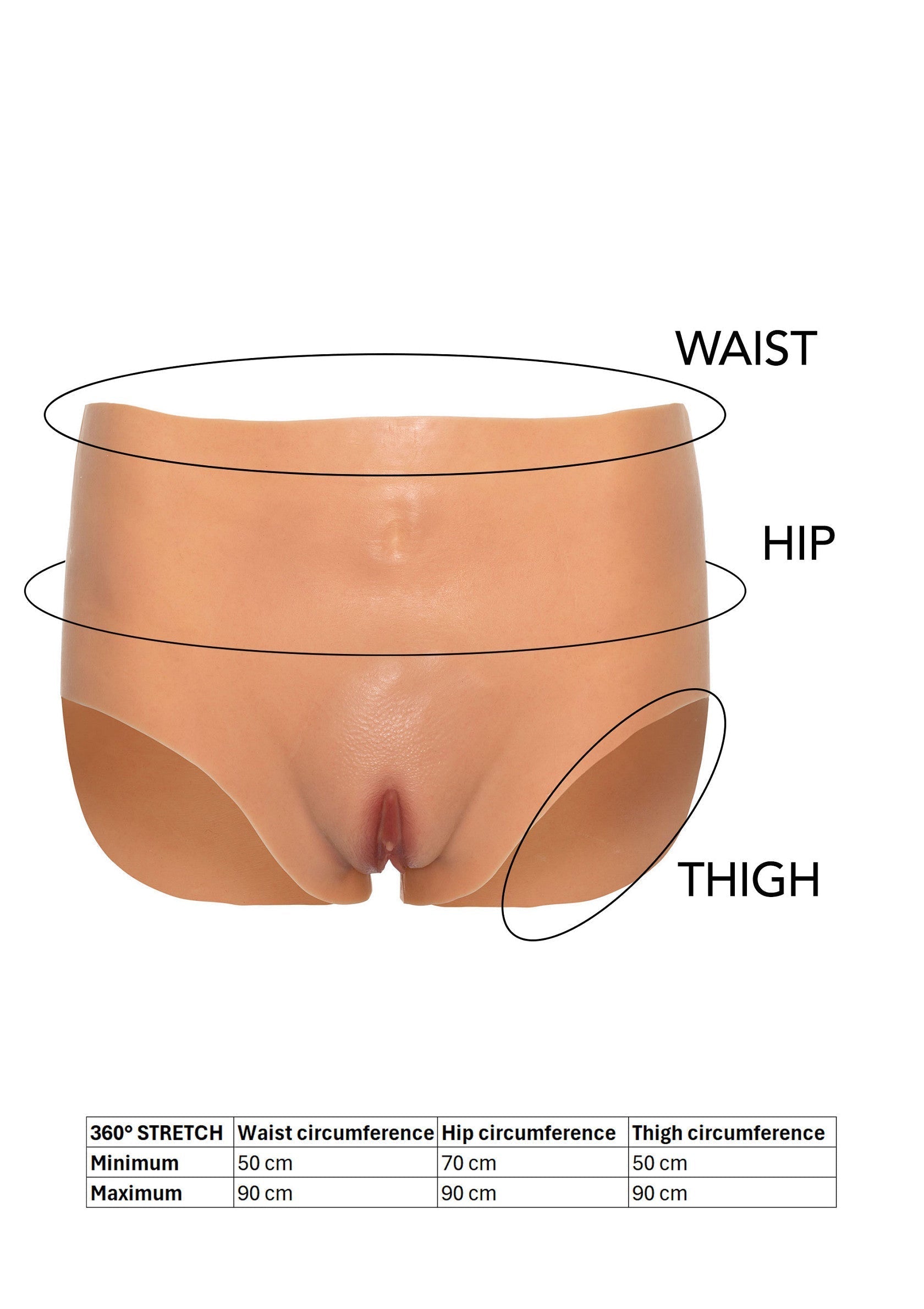 Slip a vita alta con vagina aperta