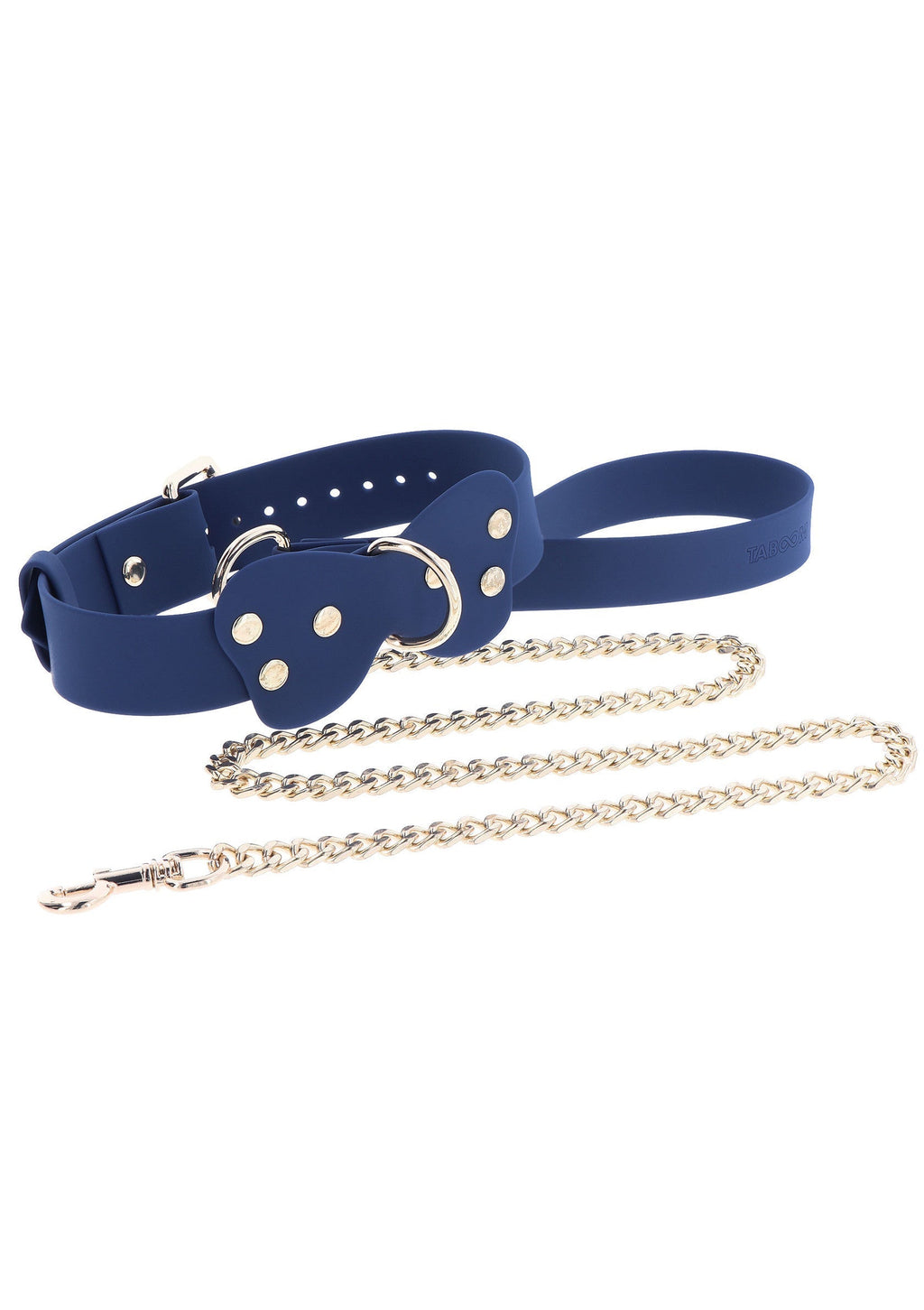 Collare e guinzaglio in silicone blu