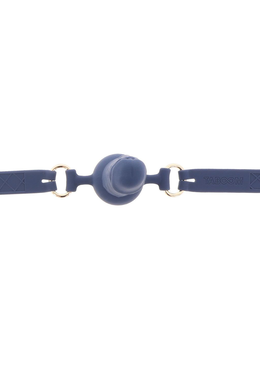Bavaglio a sfera in silicone per pene blu